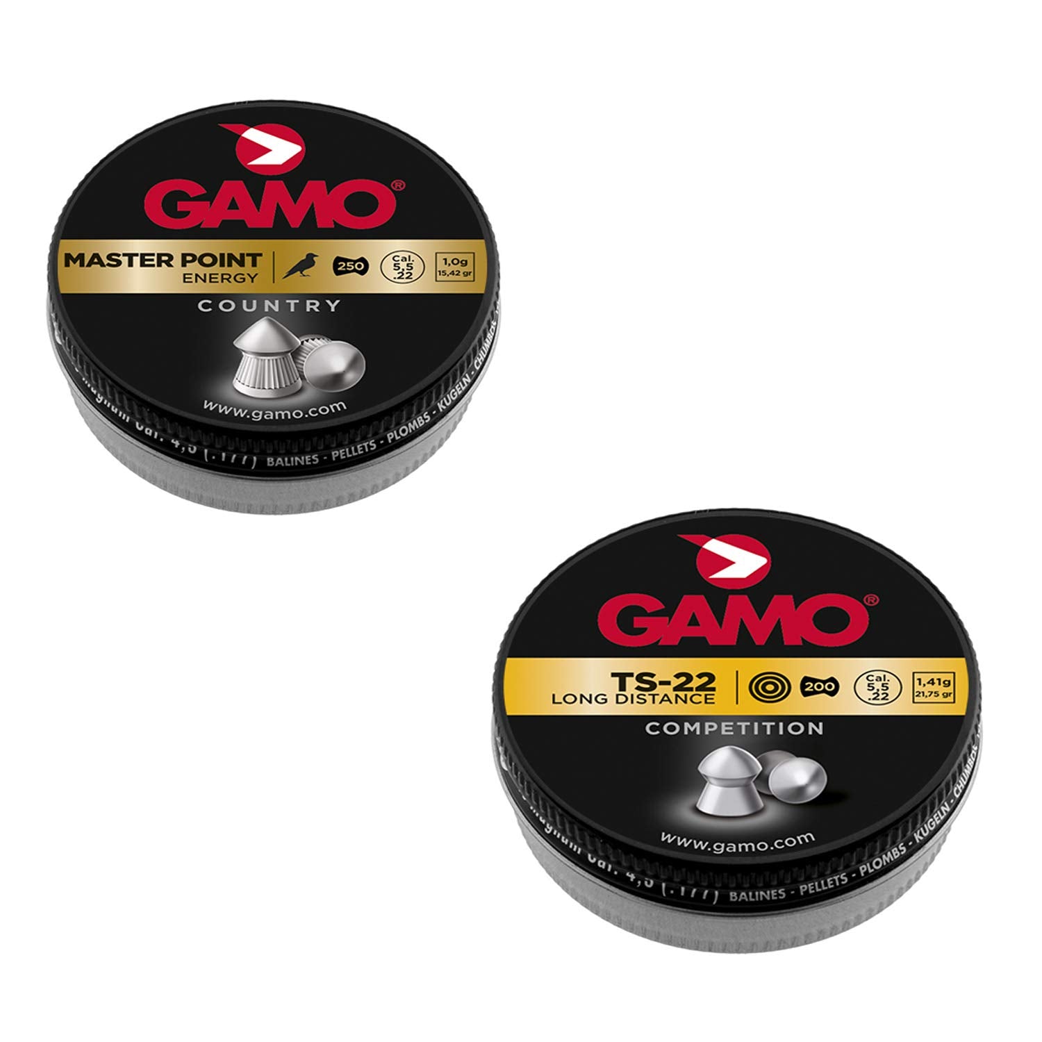 Gamo Combo Pack Assorted Air Rifle Pellets, .22 Caliber (TS-22, Hunter, Magnum, Master Point)