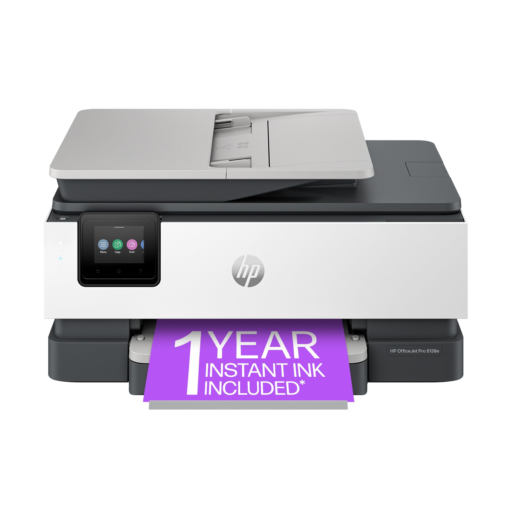 HP OfficeJet Pro 8139e Wireless All-in-One Color Inkjet Printer, Print, scan, Copy, fax, ADF, Duplex Printing Best-for-Home Office, 1 Year Instant Ink Trial Included