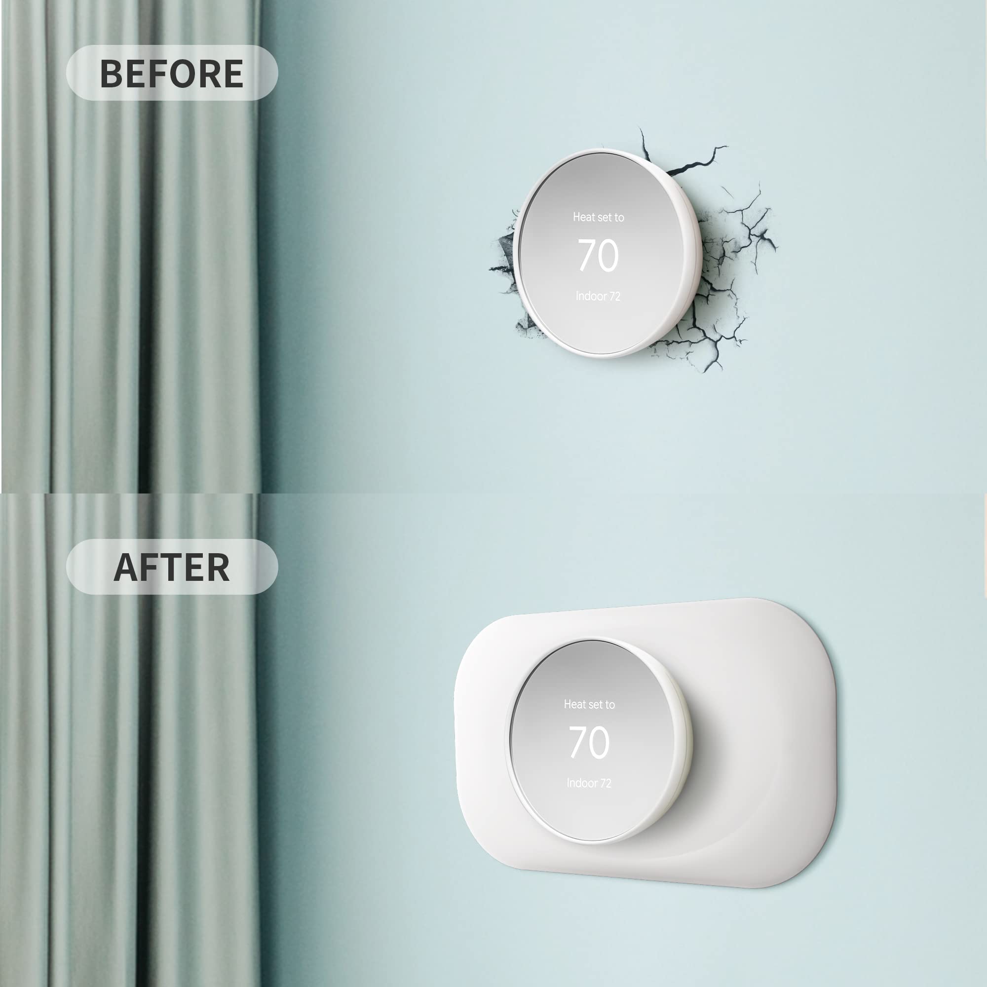 Petrichor Nest Thermostat Wall Plate - Compatible with Google Nest Thermostat 2020 - Nest Thermostat Trim Kit, Nest Thermostat Wall Plate Cover Accessory Easy Installation - Snow