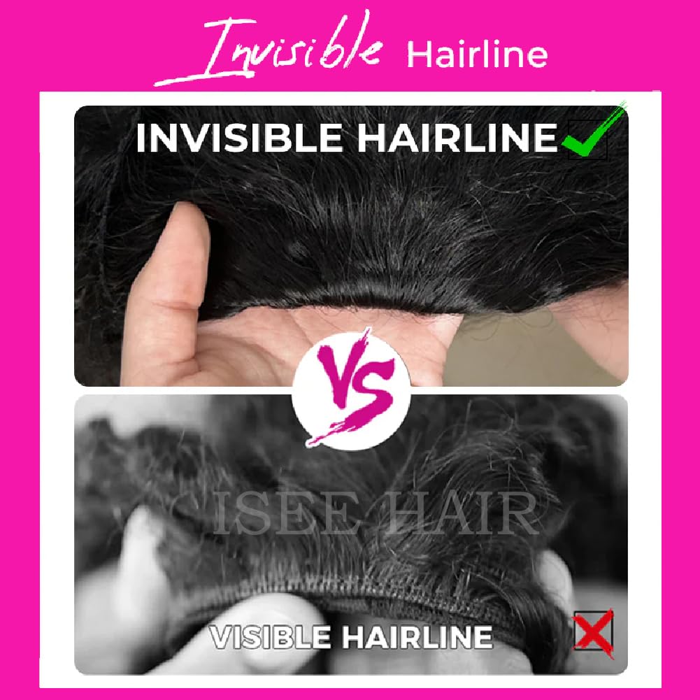 ISEE Half Wig Human Hair Glueless Wigs Upgrade 3 IN 1 Half Wig With Drawstring Seamless Clip Ins Flip Over Kinky Curly Human Hair No Glue No Lace For Women 180% Density 18 Inch