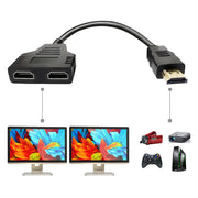 BATU HDMI Splitter Adapter Cable - Hdmi Splitter 1 in 2 Out Male to Dual HDMI Female 1 to 2 Way for HD, LED, LCD, TV, Support Two The Same TVs at The Same Time Mirror Only Can't Extend Display