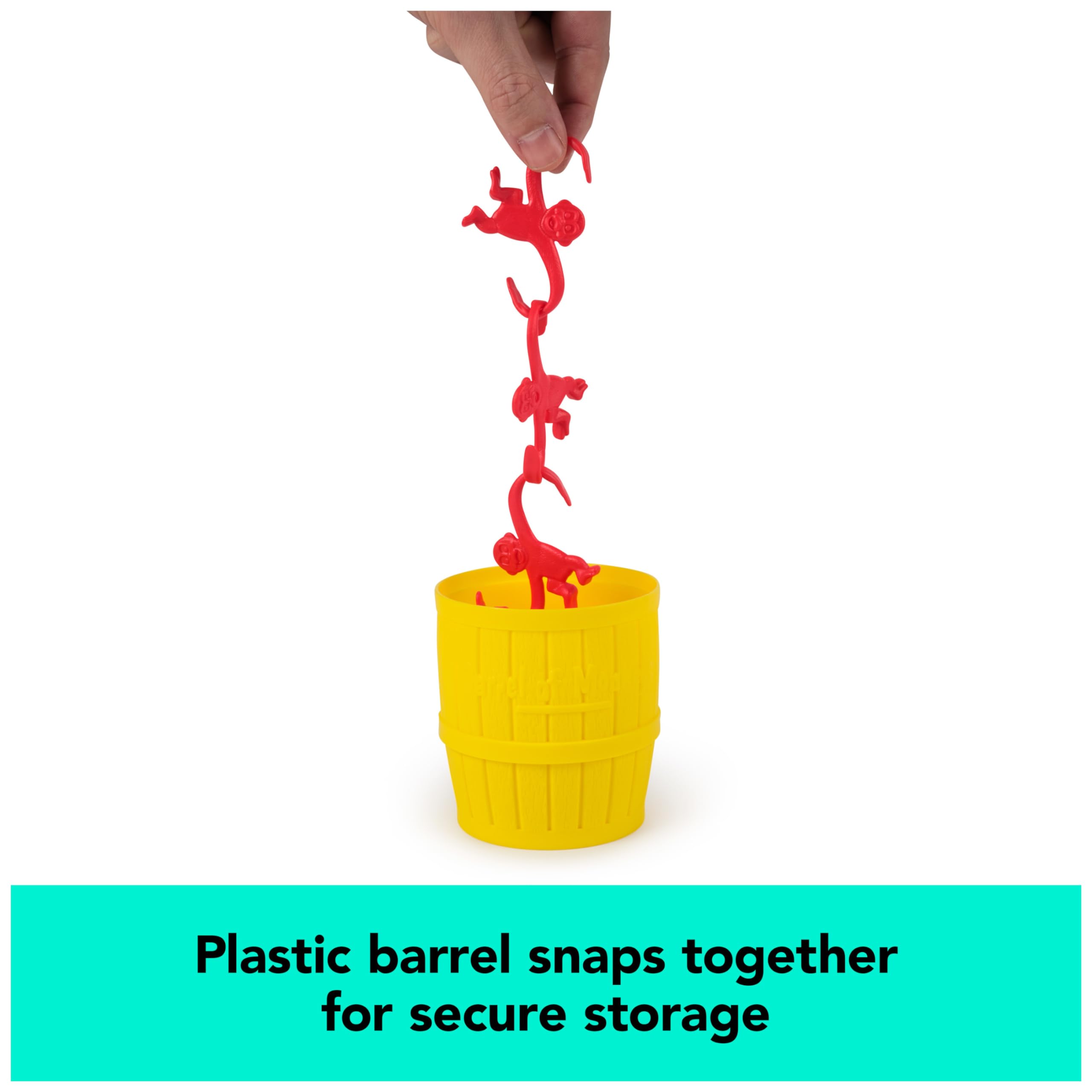 Spin Master Games, Barrel of Monkeys, Retro Linking Fun for Preschoolers, Family Games, 1 & Up Players, for Ages 3 & Up