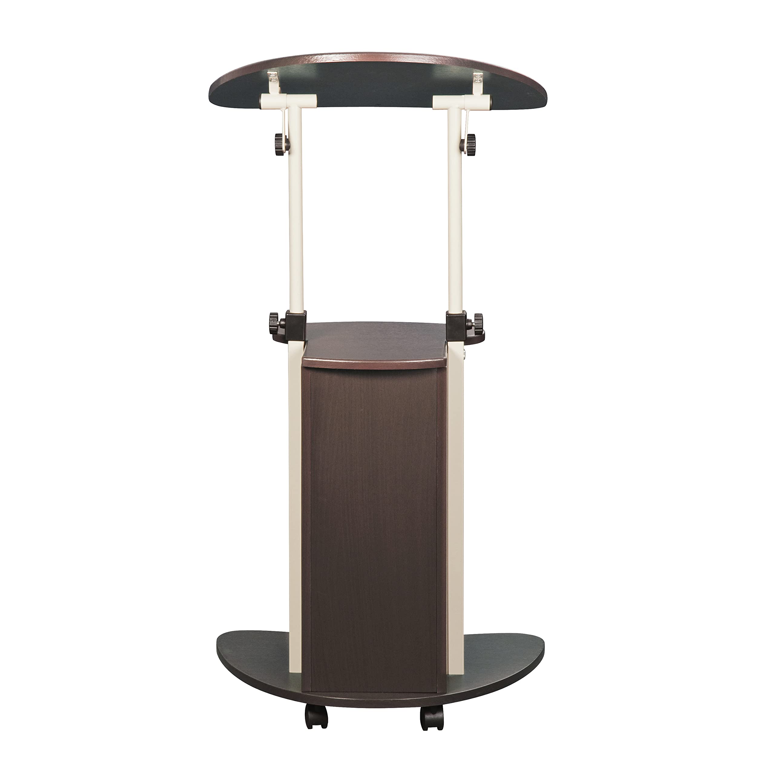 Techni Mobili Sit-to-Stand Rolling Adjustable Storage Medical Laptop Computer Cart, Chocolate, B005