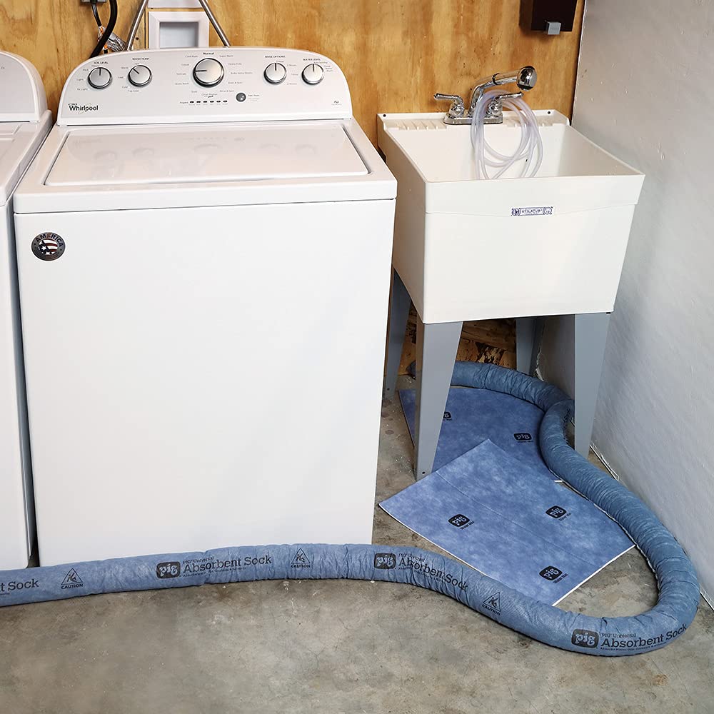 New Pig Mildew-Resistant Absorbent Sock | Water Absorbing Snake | 3" x 48" | 1-Gal Absorbency | Pack of 12 | PIG105-BL