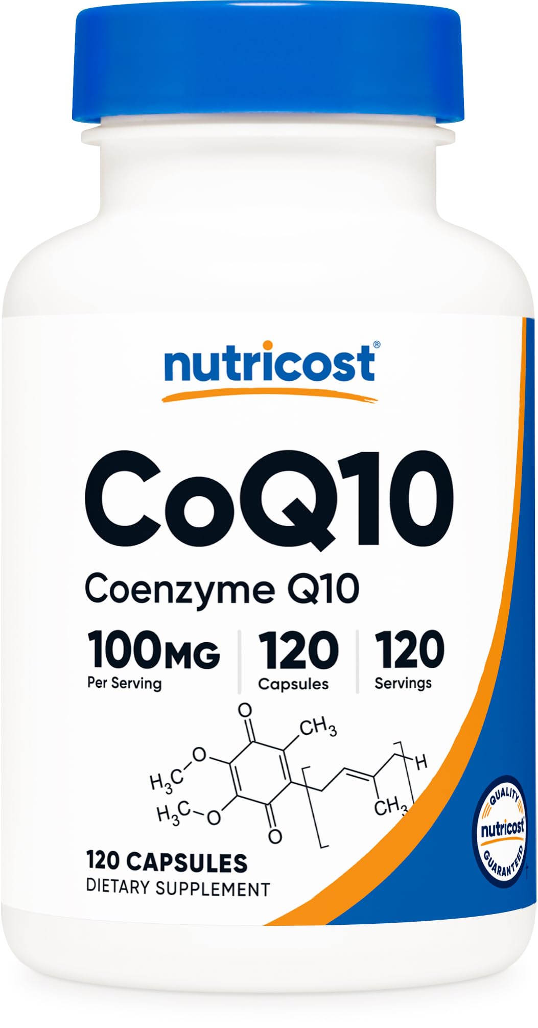 Nutricost CoQ10 100 ملغ، 120 كبسولة نباتية، 120 جرعة - عالي الامتصاص، نباتي، غير معدل وراثيًا، أنزيم Q10
