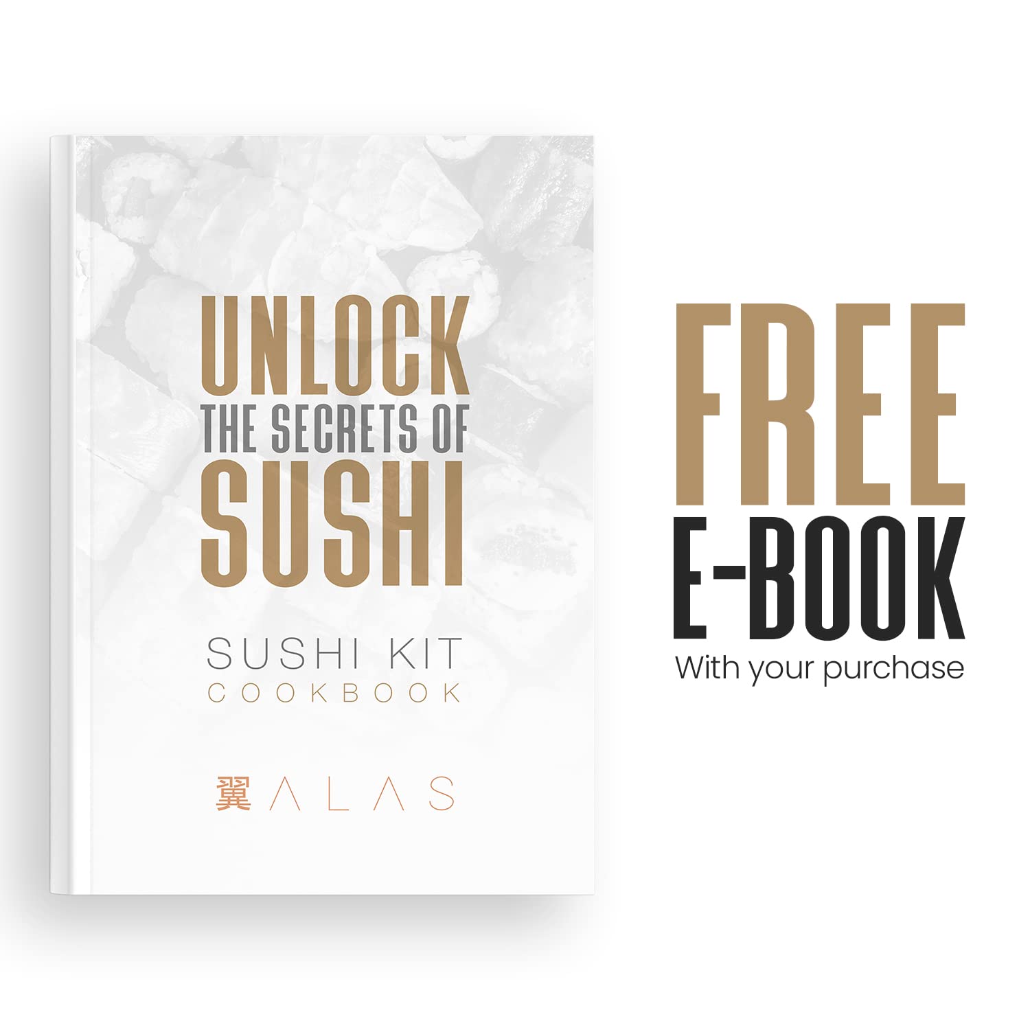 Alas Complete 20 Piece Sushi Making Set - Kit for Beginners & Pros with Knife, 2 Mats, Rice Bazooka and Dipping Plate