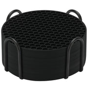 TWTLi Silicone Coasters Set of 8 with Holder,Coasters for Drinks,Beer,Coffee Coasters,Suitable for Kinds Cups,Hot or Cold,Anti-SLI,Non-Stick,Anti-Overflow Tabletop Protection and Decor (8 Pcs, Black)
