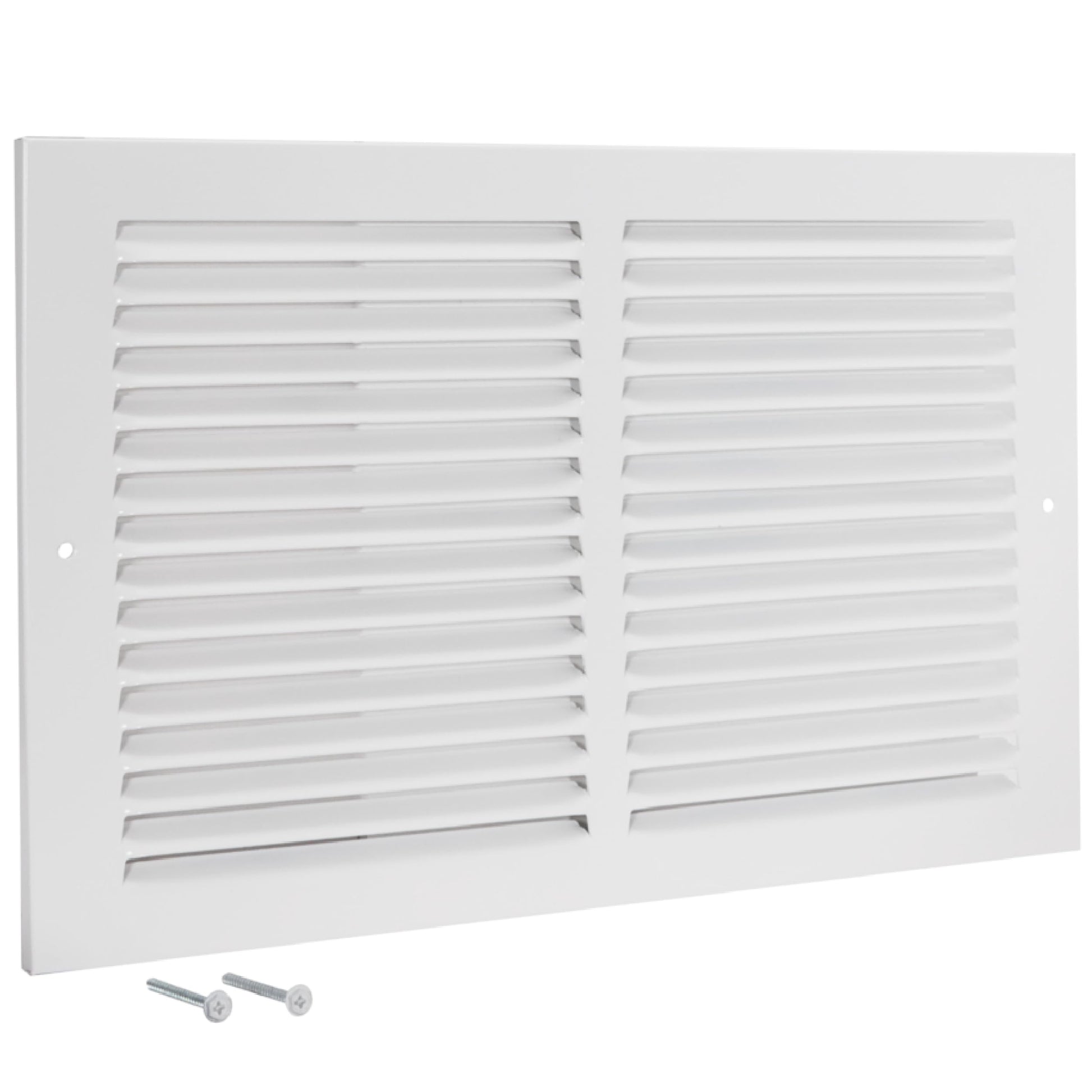 EZ-FLO 14 x 6 Inch (Duct Opening) Return Air Vent Cover for Wall or Ceiling, Solid Steel Return Air Grille, HVAC Vent Cover, White, 61628