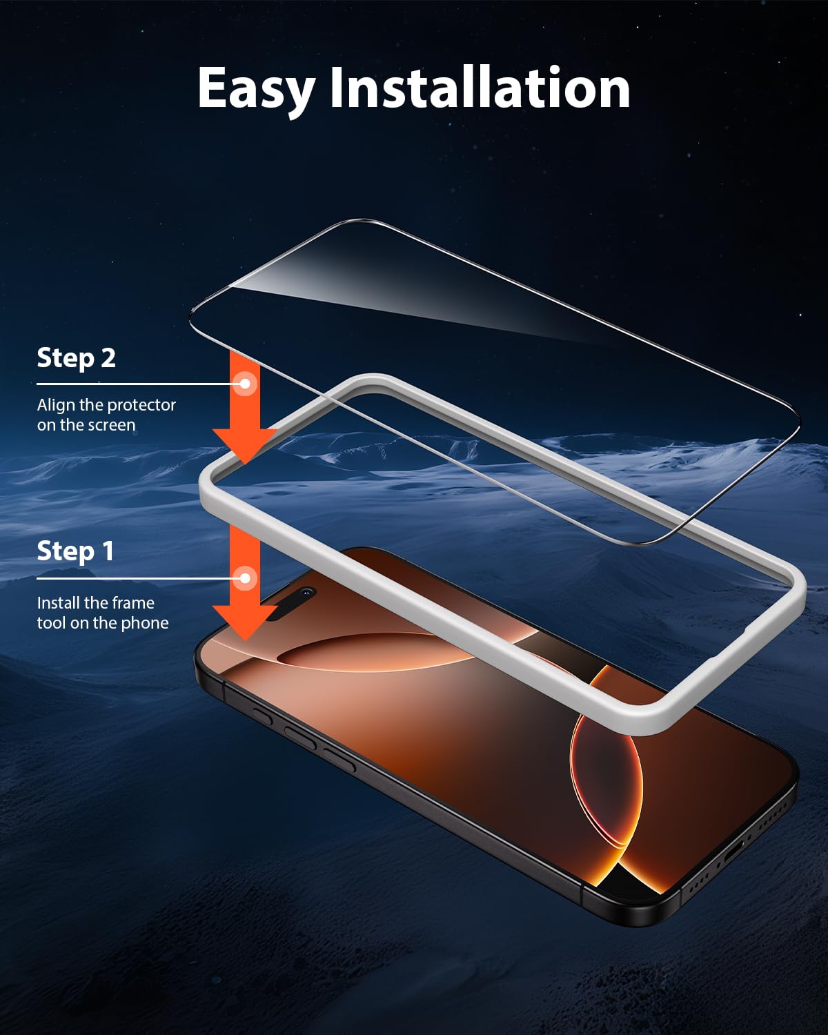 Mkeke 3 Pack Screen Protector for iPhone 16 Pro Max 6.9", [9H+ Tempered Glass] [Military-Grade Drop Protection][Easy Installation Frame] HD Clear, Anti-Scratch, Bubble Free