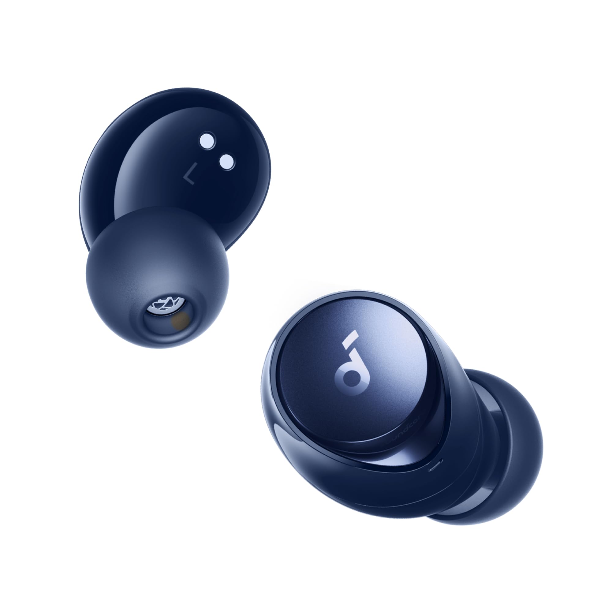 soundcore by Anker Space A40 Auto-Adjustable Active Noise Cancelling Wireless Earbuds, Reduce Noise by Up to 98%, 50H Playtime, Hi-Res Sound, Comfortable Fit, App Customization, Wireless Charge (Blue)