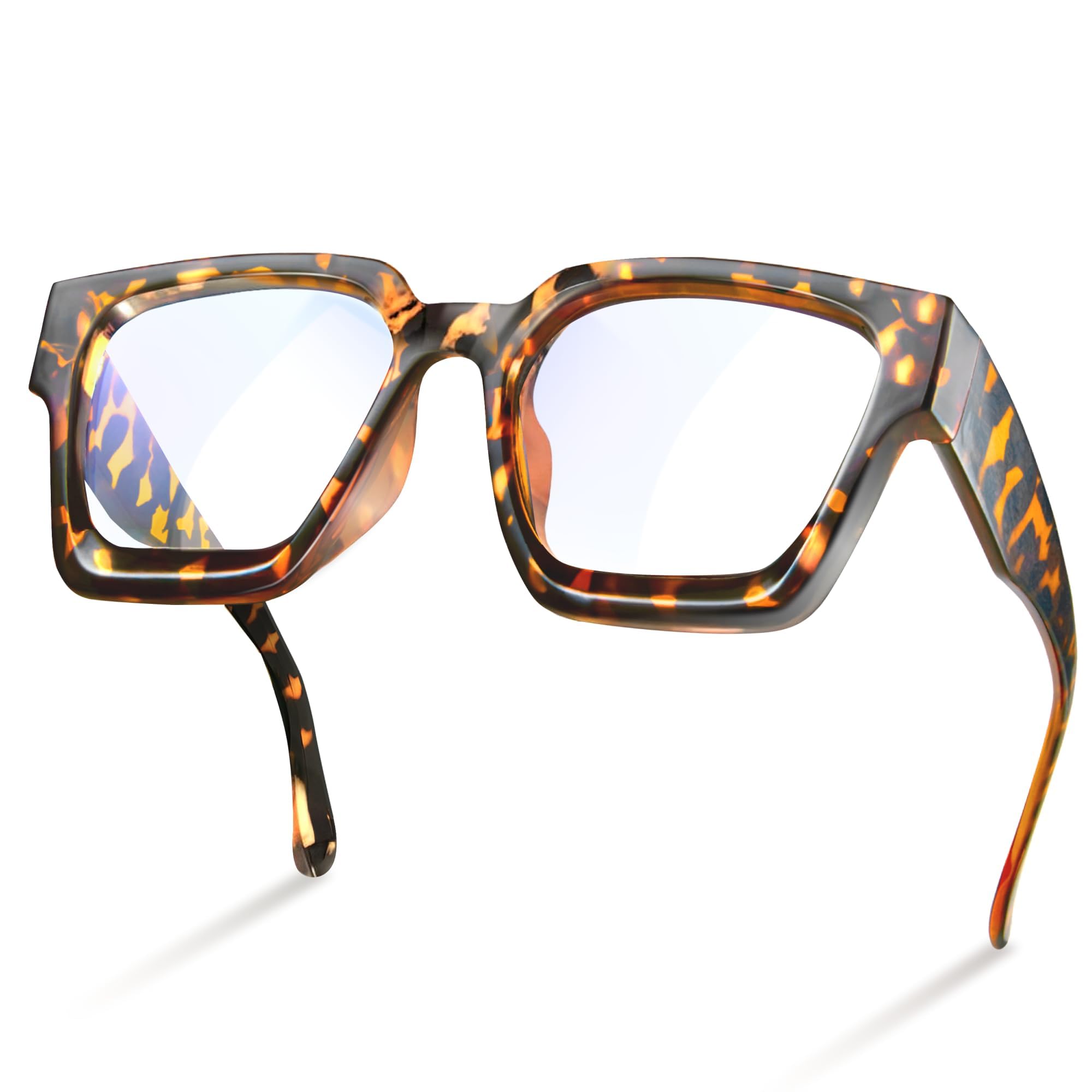 livho Oversized up to 99% Blue Light Blocking Glasses for Woman - Rectangle Fashion Glasses for Computer, Chic Preppy Frame - Anti Eyestrain