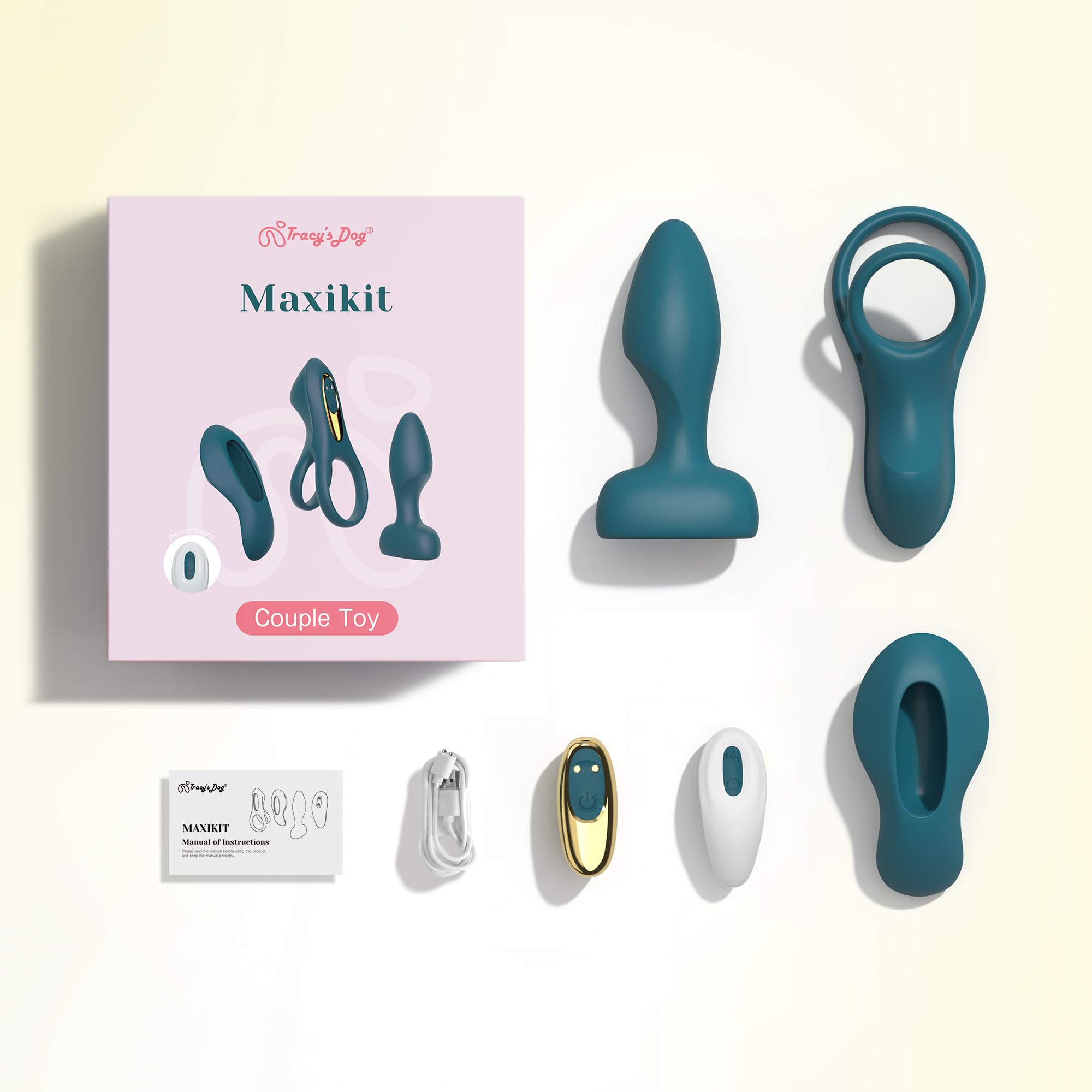 Tracy's Dog Couples Vibrator Kit - Includes Vibrating Cock Ring, Panty Vibrator & Butt Plug with Removable Rechargeable Bullet, Remote-Controlled Adult Sex Toy Set for Women & Couples Pleasure Play