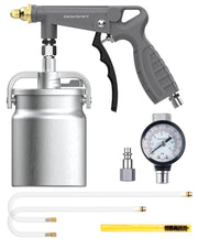 InoKraft Undercoating Spray Gun with Suction Feed Cup, 360° & Straight Spray Hoses, for Truck Bed Liner Coating, Rubberized Undercoat, Rust Proofing