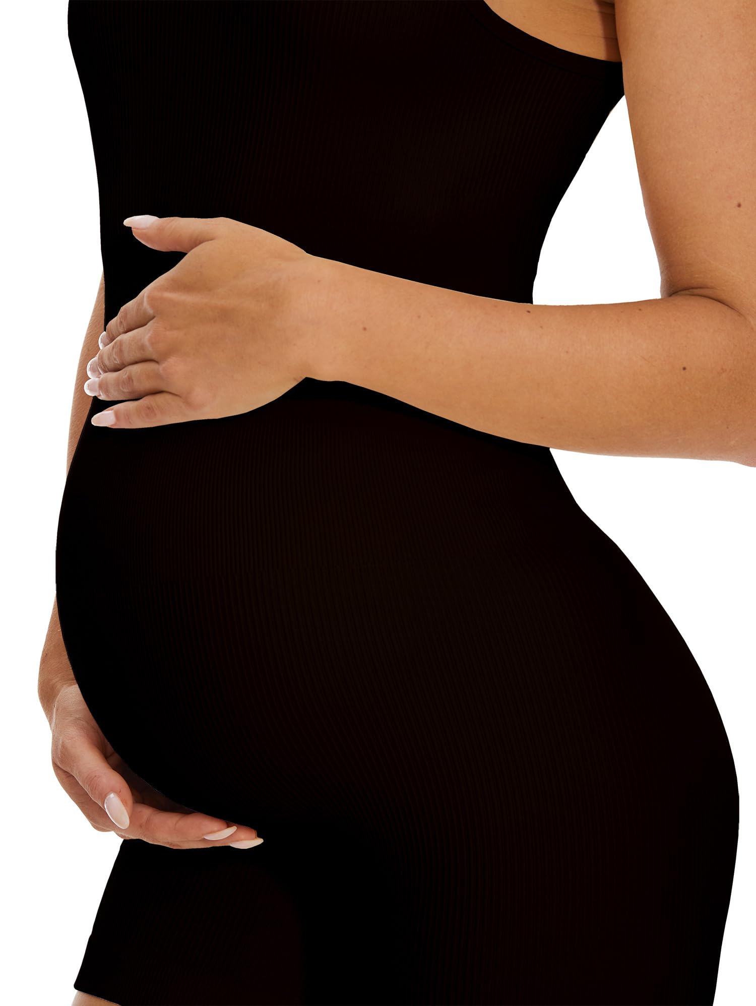 BDITANLE Maternity Workout Romper Pregnancy Yoga Ribbed One Piece Seamless Tank Top Jumpsuit