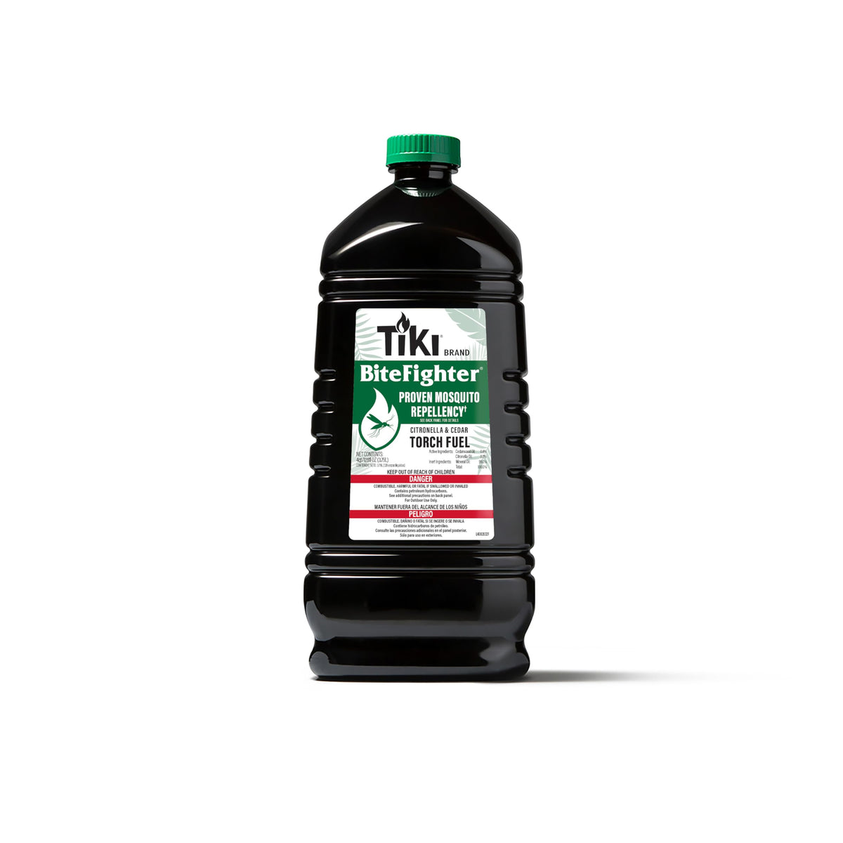 TIKI BiteFighter Mosquito Repellent Torch Fuel - 1 Gallon (128 oz.), Citronella & Cedar Formula for Mosquito Repellency, Easy Pour Bottle, Use with Torches & Table Torches, Outdoor & Backyard Use