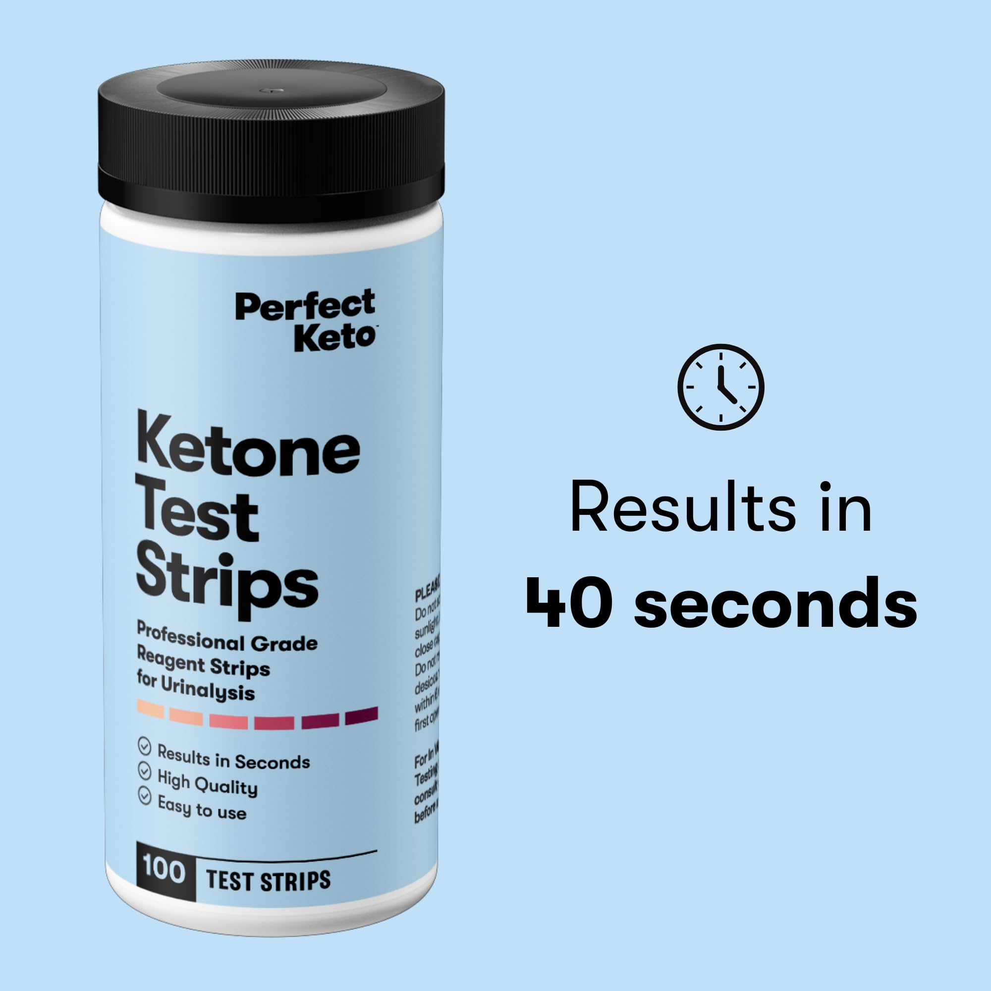 Perfect Keto Ketone Test Strips Kit for Testing Ketones on Low Carb Ketogenic Diet, Monitor Ketosis, Keto Diet Tracker, Urine Test Strips, 100 CT