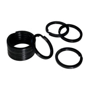 HeeYaa 10 Pieces of 1-inch Flat Key Rings - Metal Keychain Rings, Split Keyrings, Flat O-Ring for Home, Car, Office Keys Attachment (Black)
