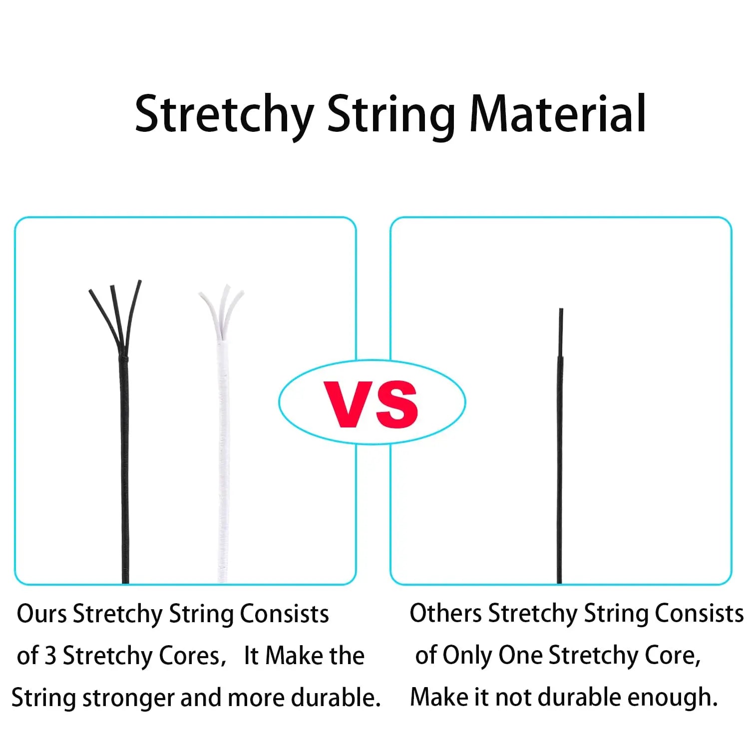 Stretchy String for Bracelets, 3 Rolls 1 mm 495 Feet Sturdy Elastic String Cord for Jewelry Making, Necklaces, Beading and Crafts (1.0mm (Black&Wihte&Rainbow))