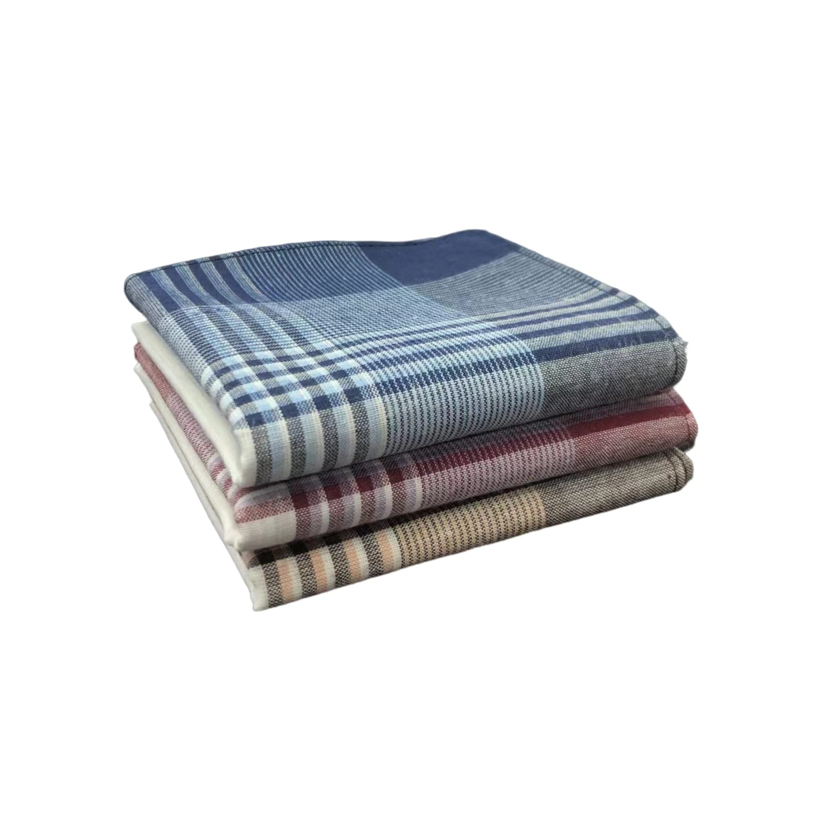emlstyle Men's Handkerchiefs 100% Cotton Handkerchief with Check