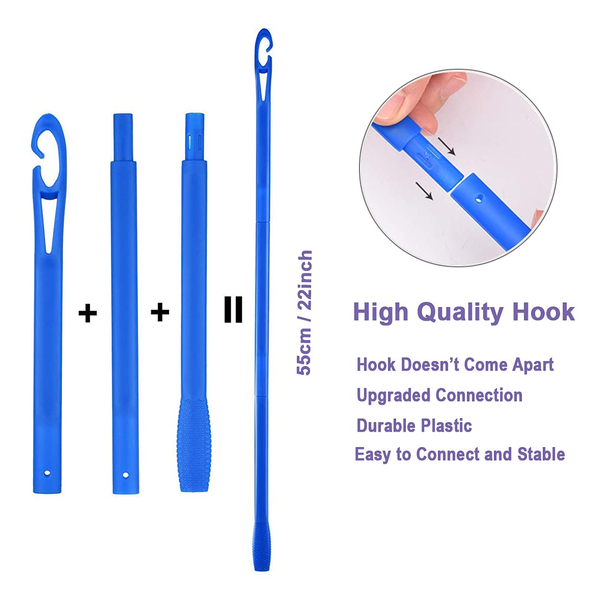 40pcs Heatless Spiral Hair Curlers for Long Hair - Heatless Curls Overnight 22inch Magic Magic Hair Rollers No Heat Curlers with 6pcs Styling Hook