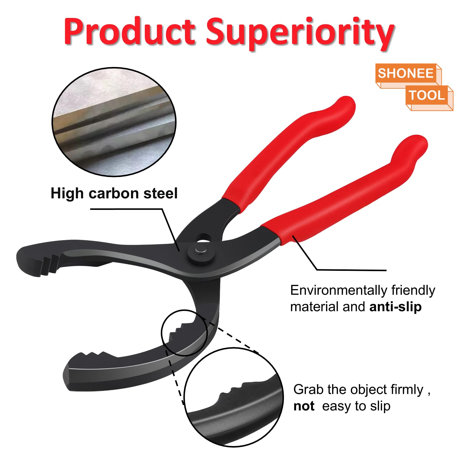 Oil Filter Wrench (L:12", Jaw Capacity: 60mm to 102mm), Automotive Oil Filter Removal Tool for Oil Change, Adjustable Fuel Filter Wrench Plier (1 Set)