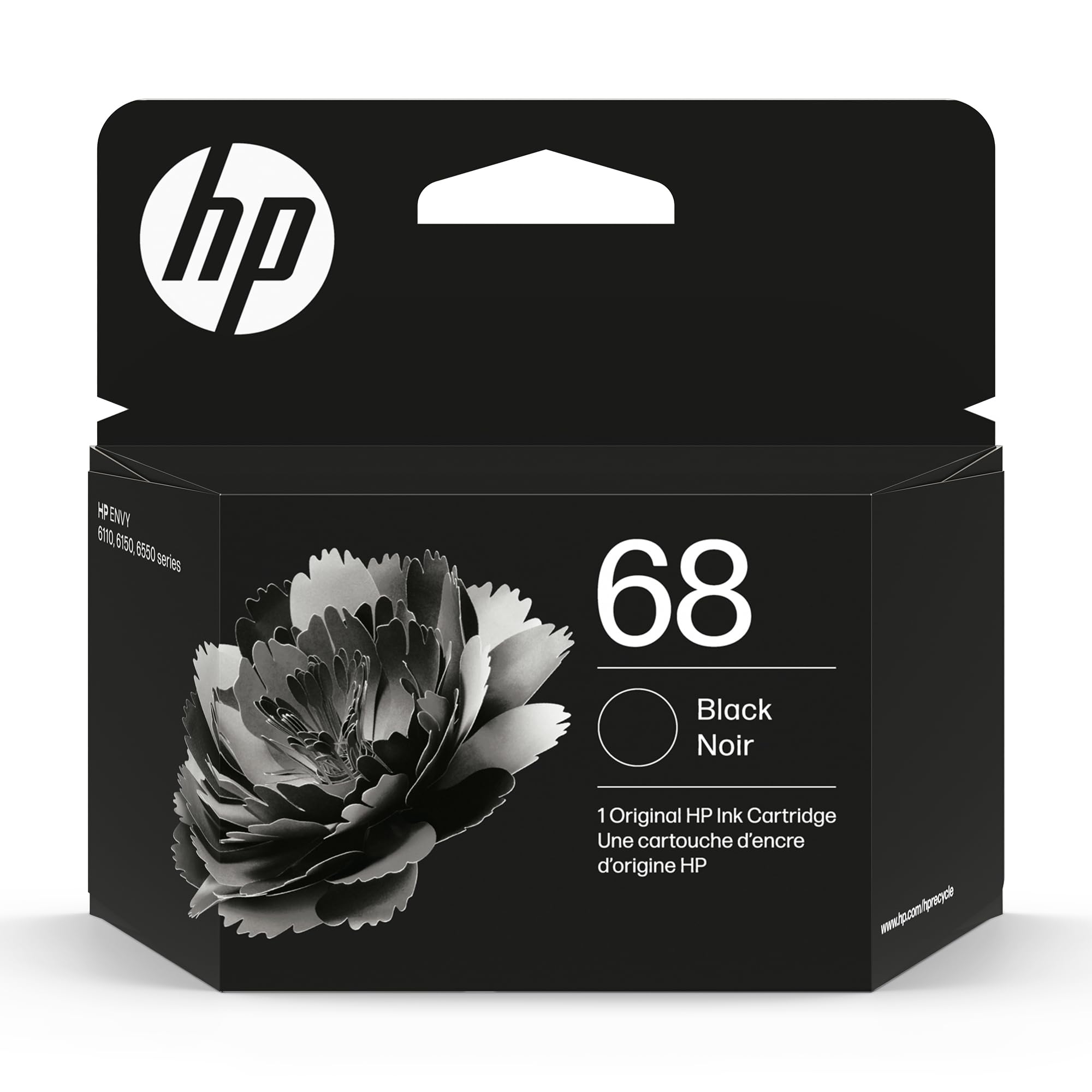 HP 68 Schwarze Tintenpatrone | Kompatibel mit Envy 6100e, 6500e Serie | Instant Ink geeignet | 7FP21TN