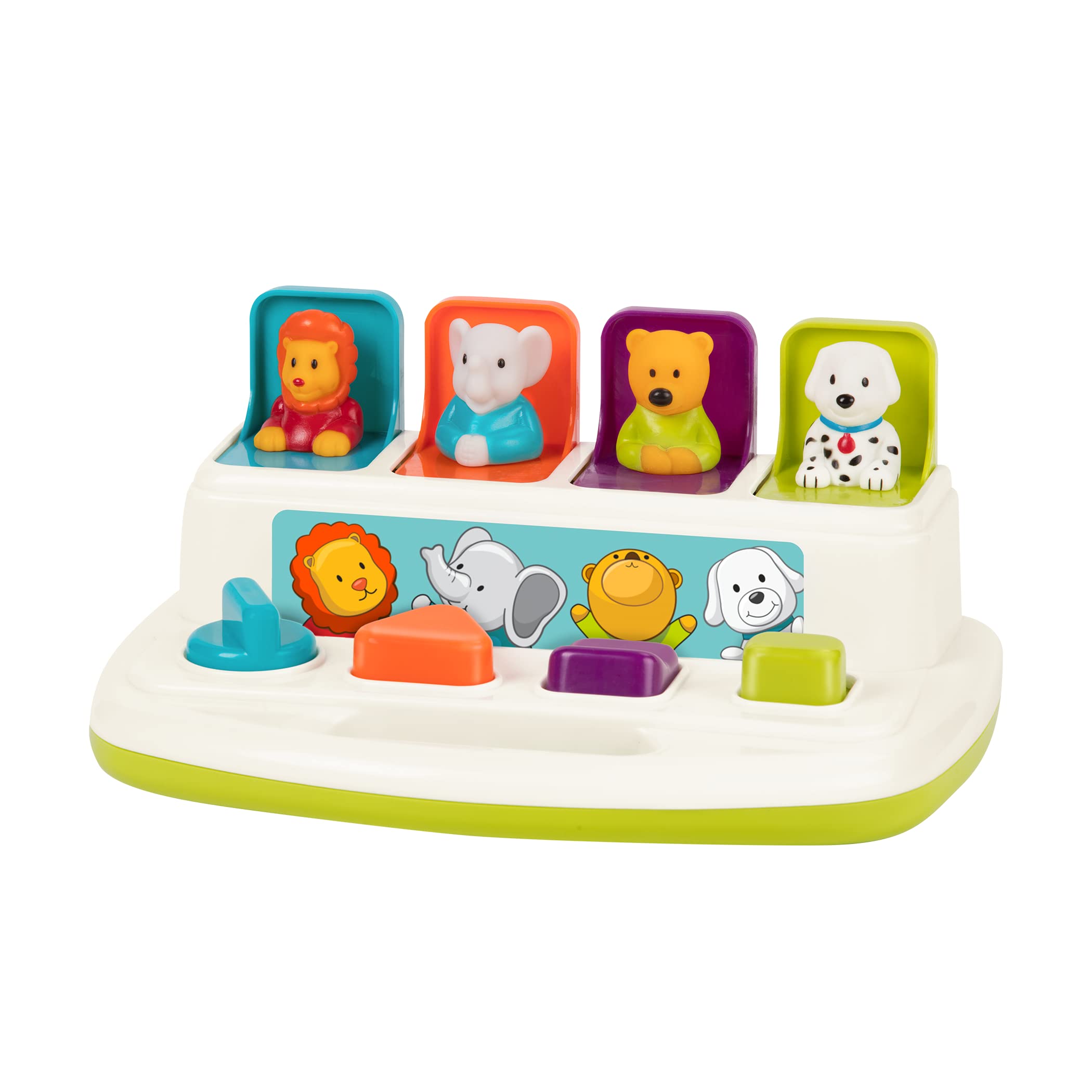 Battat – Cause – And – Effect Toy – Developmental Toy With Buttons & Colors – Color Sorting Animal Toys – For Kids, Toddlers, Babies – 18+ Months – Pop – Up Pals