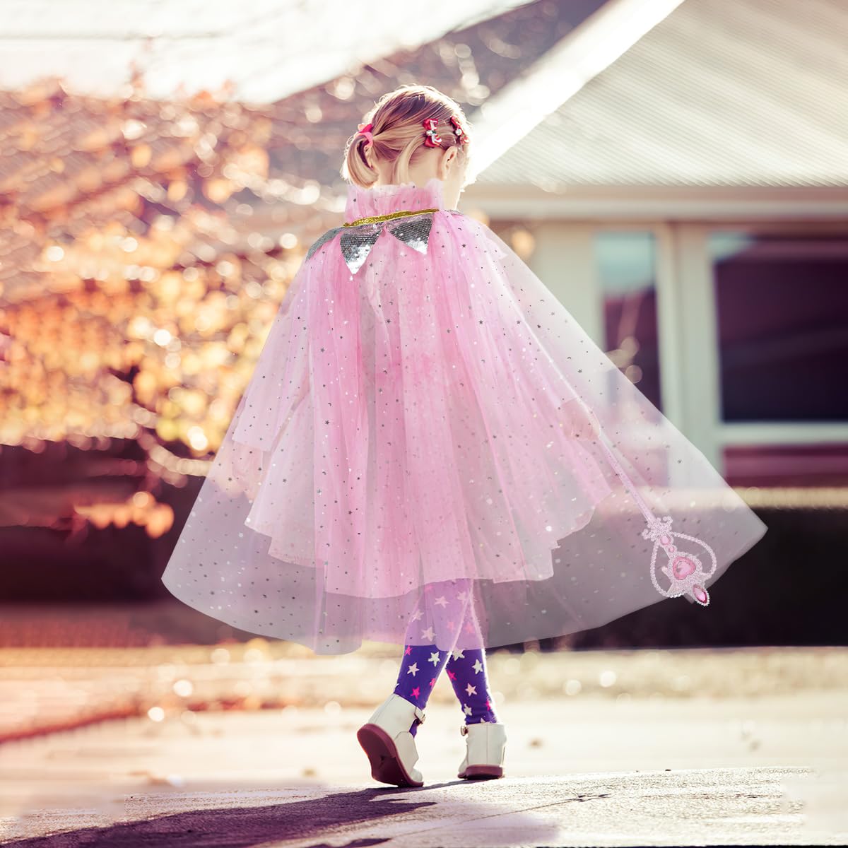 Meland Princess Dress up Clothes for Girl, 11Pcs Princess Cape with Kid Crown Toys,Dresses for Girl 3,4,5,6,7,8 Birthday Gift