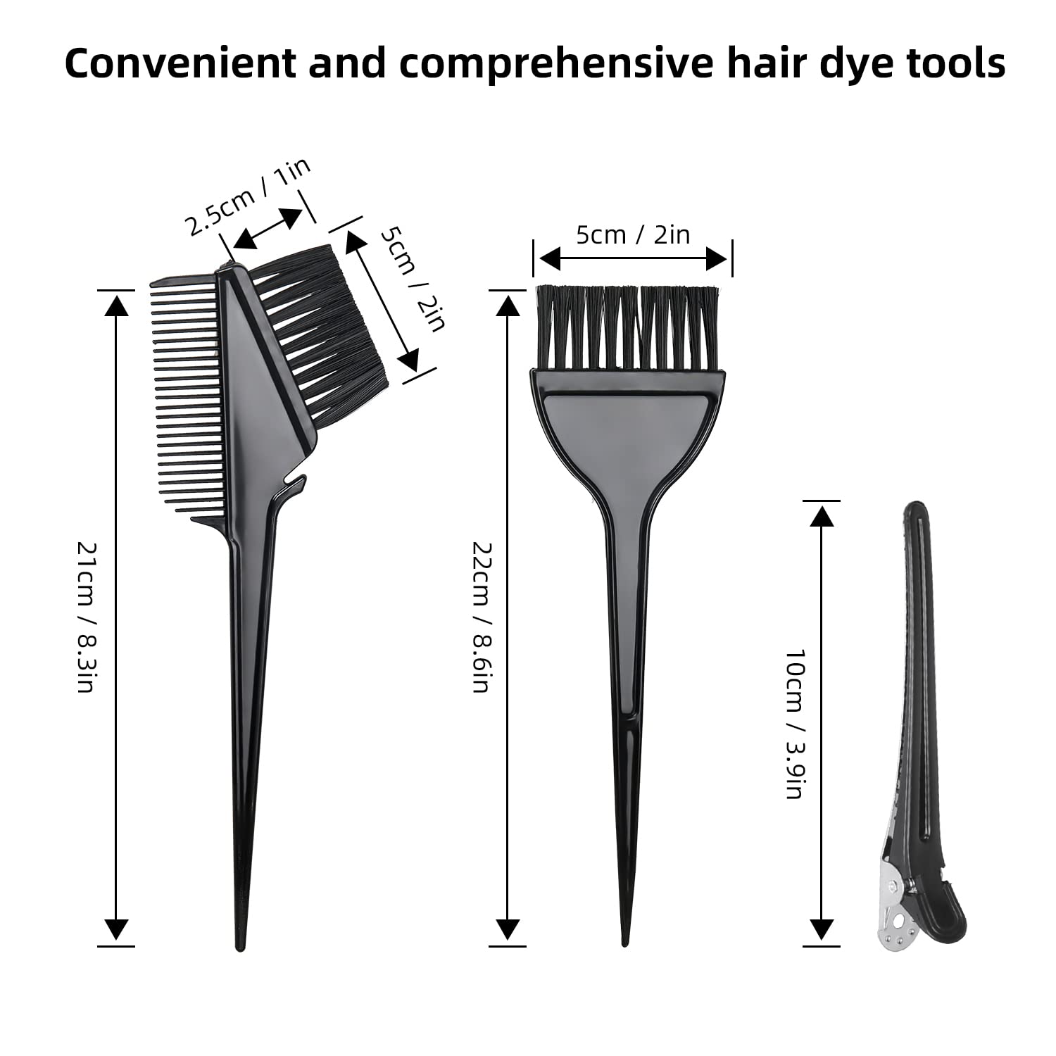 ROOHUA 16 Pieces Hair Dye Coloring Kit- Hair Tinting Bowl, Hair agitator, Dye Brush, Ear Cover, Hairpin, Hair Coloring Cape For Hair Dye Tools