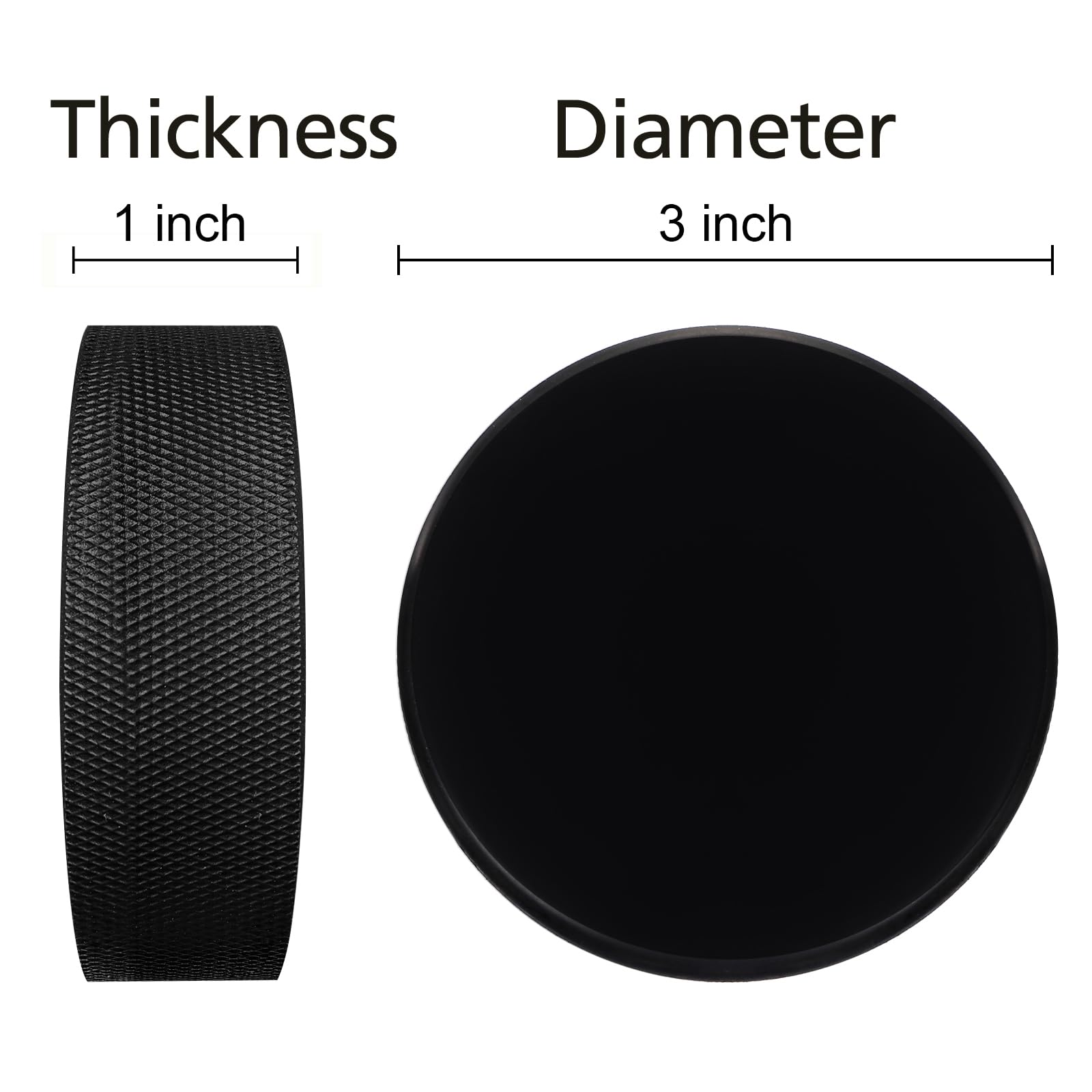 Faswin 18 Pack Ice Hockey Pucks with 3 Reusable Mesh Bag, Official Regulation, Diameter 3", Thickness 1", 6oz, Black