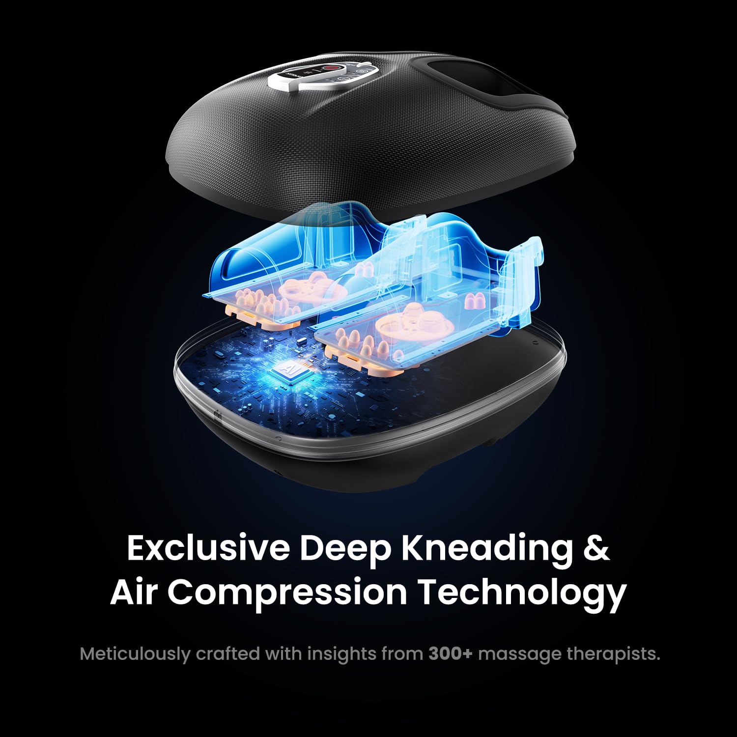 RENPHO Foot Massager Machine with Heat [2025 Upgraded], Shiatsu Foot Massager for Plantar Fasciitis, 3 Heat Levels, Birthday Gifts for Women Mom Men Dad, Wireless Control, True Feet Massage