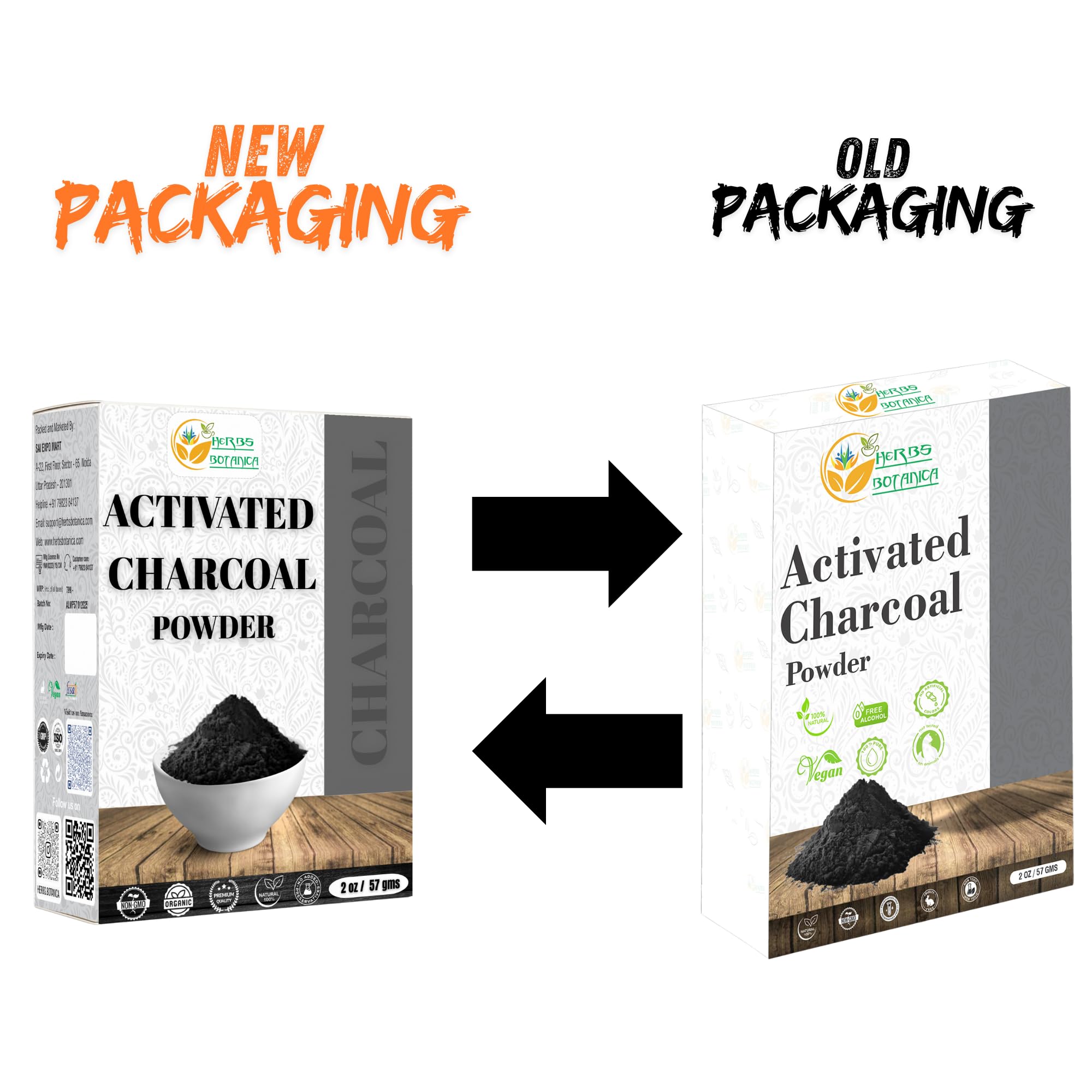 Herbs Botanica Activated Charcoal Powder 100% Food Grade Bamboo Charcoal Powder for Baking, Soap Making, Face Masks & DIY Skincare Fine for Multiple Uses 2 oz