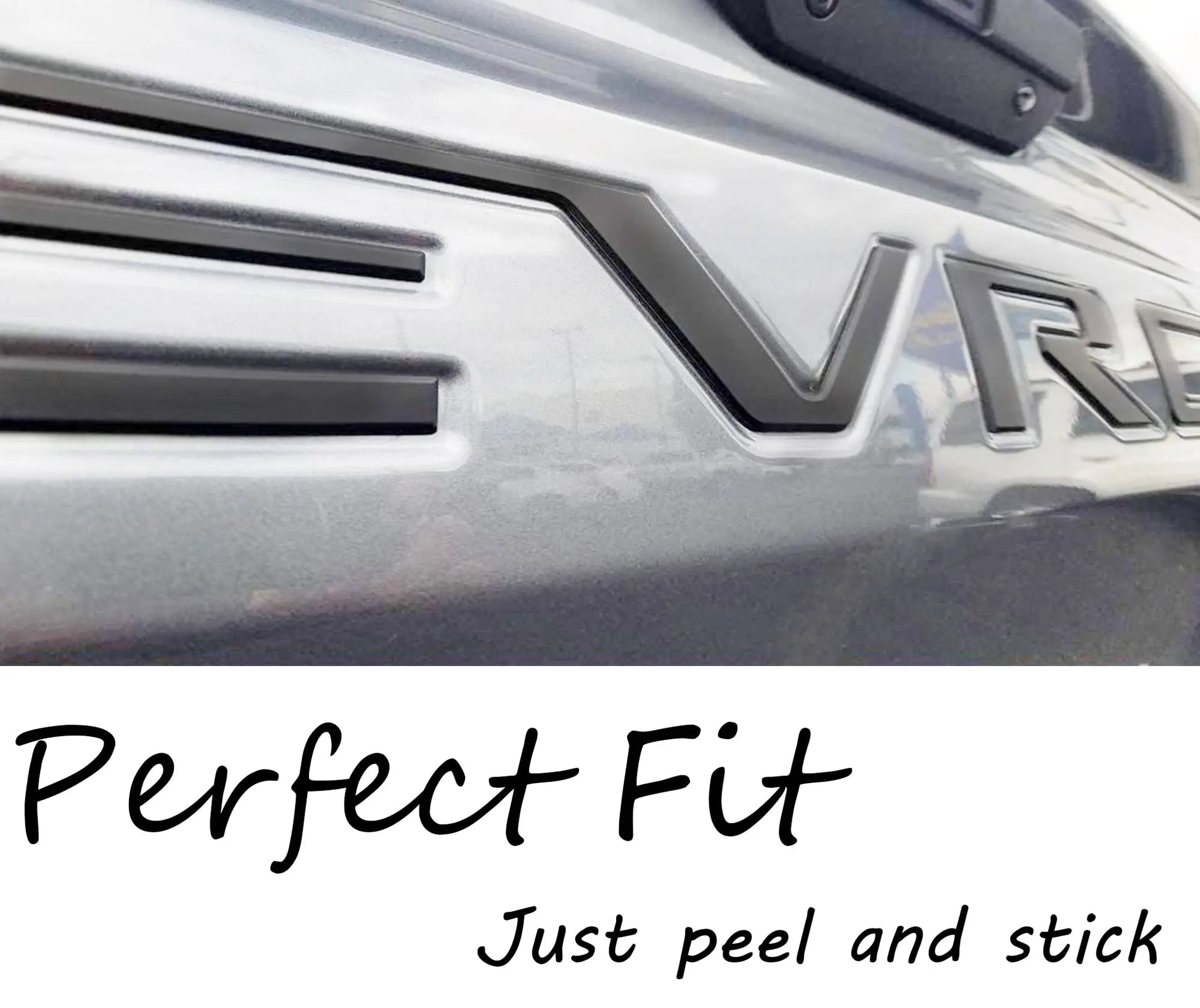 Tailgate Insert Letters Compatible with Chevy Silverado 2019 2020 2021 2022 2023 2024 2025 3D Emblems Badge with Strong Adhesive Matte Black