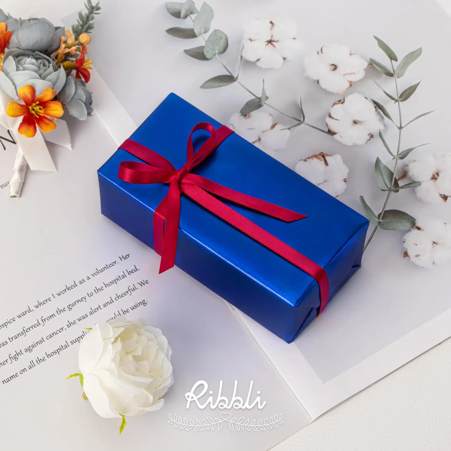 Ribbli Red Satin Ribbon,Double Faced Satin 1/4 inch x Continuous 50 Yards,Red Ribbon Use for Bows Bouquet,Gift Wrapping,Wedding Decoration,Floral Arrangement
