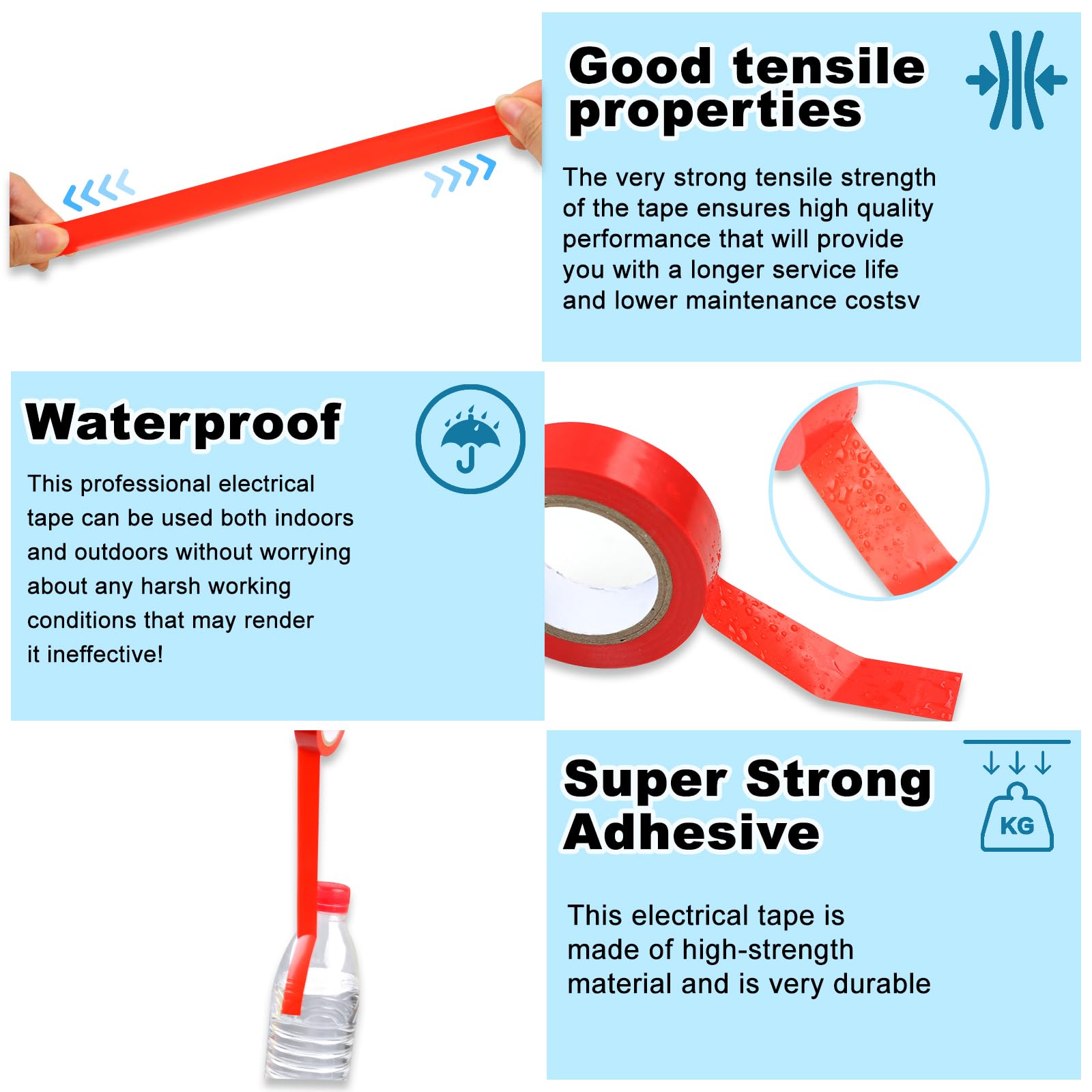 Romeda 9 Pack Coloured Electrical Tape, Electrical Tape Colours Water, Sun, and Oil Resistant, Electrical Tape is Suitable for Most Domestic, Commercial, and Industrial environments.