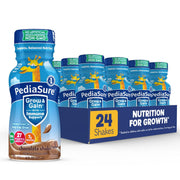 PediaSure Grow & Gain with Immune Support, 27 Vitamins & Minerals for Kids, 7g Protein, Non-GMO, Gluten-Free, Chocolate, 8-fl-oz Bottle, Pack of 24