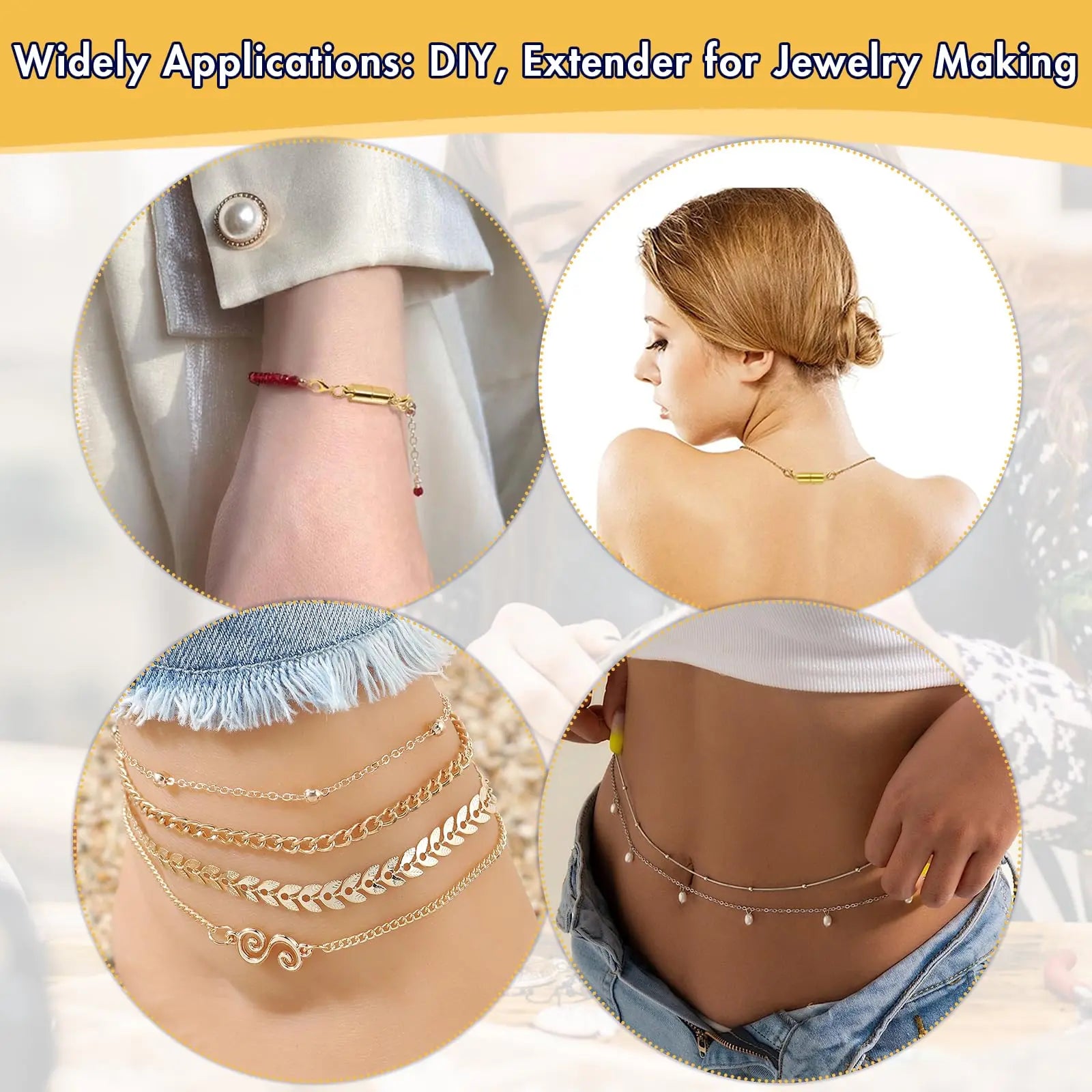 12 Pack Magnetic Necklace Clasps and Closures. Necklace Jewelry Extender with Strong Magnet. Magnetic Necklace Clasp for Jewelry Necklace Bracelet Making. Gold and Silver Plating (Regular)