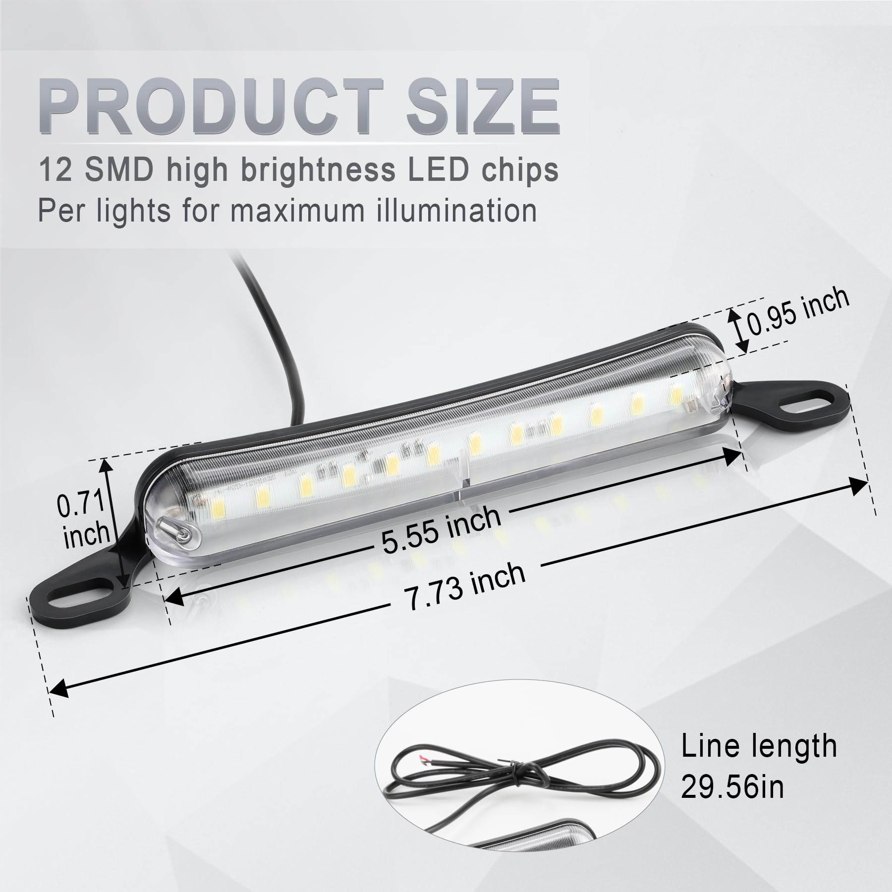 LivTee License Plate LED Light, Extremely Bright Assembly for Trailer UTV ATV Truck RV Boat, Xenon White(6000K)