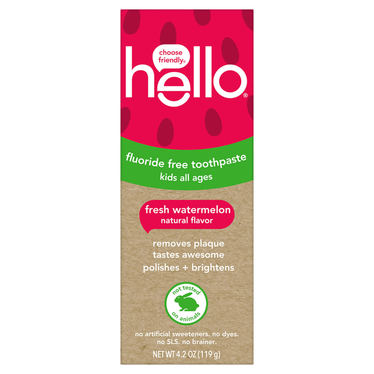 hello Fresh Wassermelone fluoridfreie Kinderzahnpasta, Tube 119 g