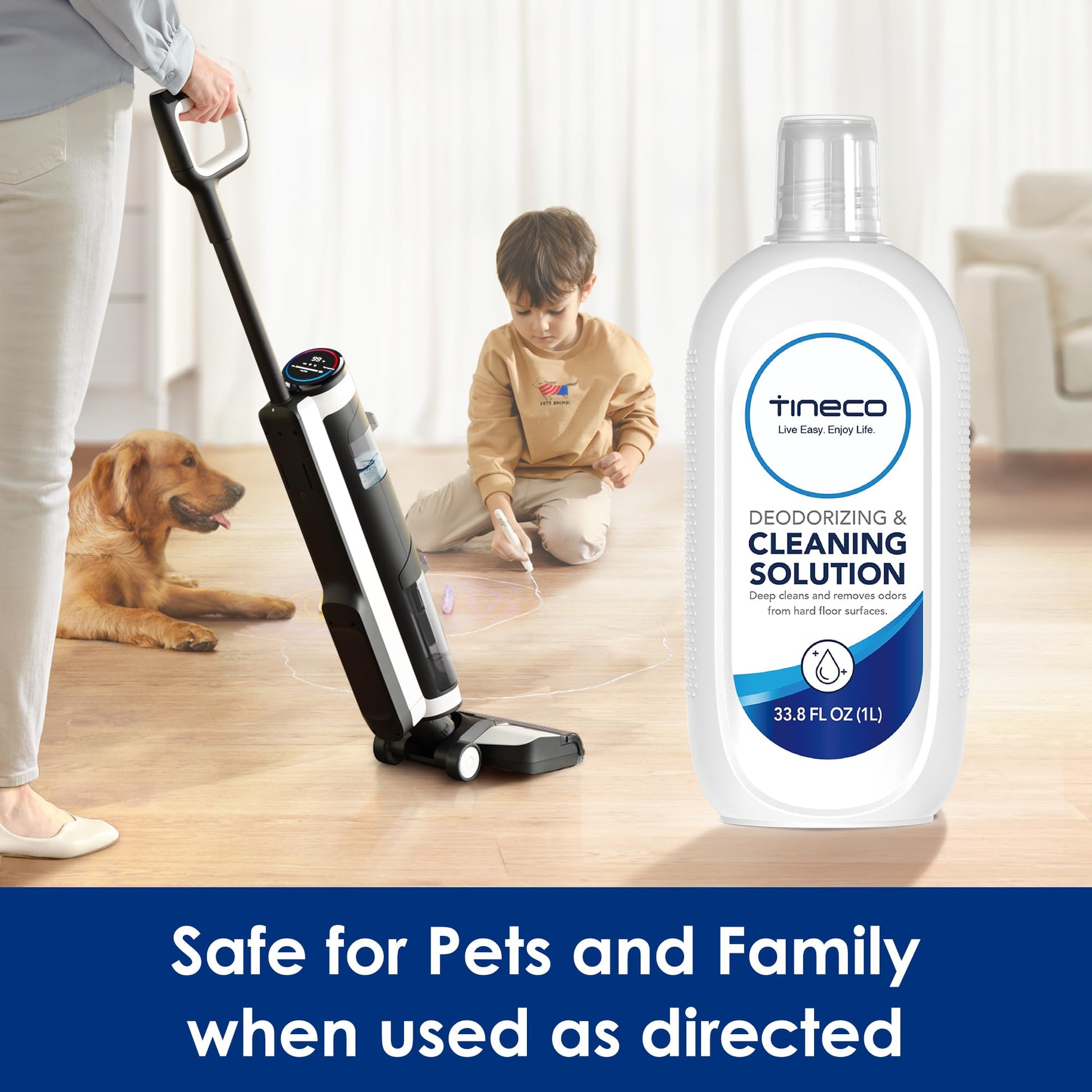 Tineco Floor Cleaning Solution 2L for iFLOOR Series (EXCEPT iFLOOR 5 Steam), FLOOR ONE S3 / S5 / S6 / S7 / S9 Artist Series (EXCEPT S5 Steam / S7 Steam/ S9 Artist Steam) Wet Dry Vacuum (33.8 OZ*2)