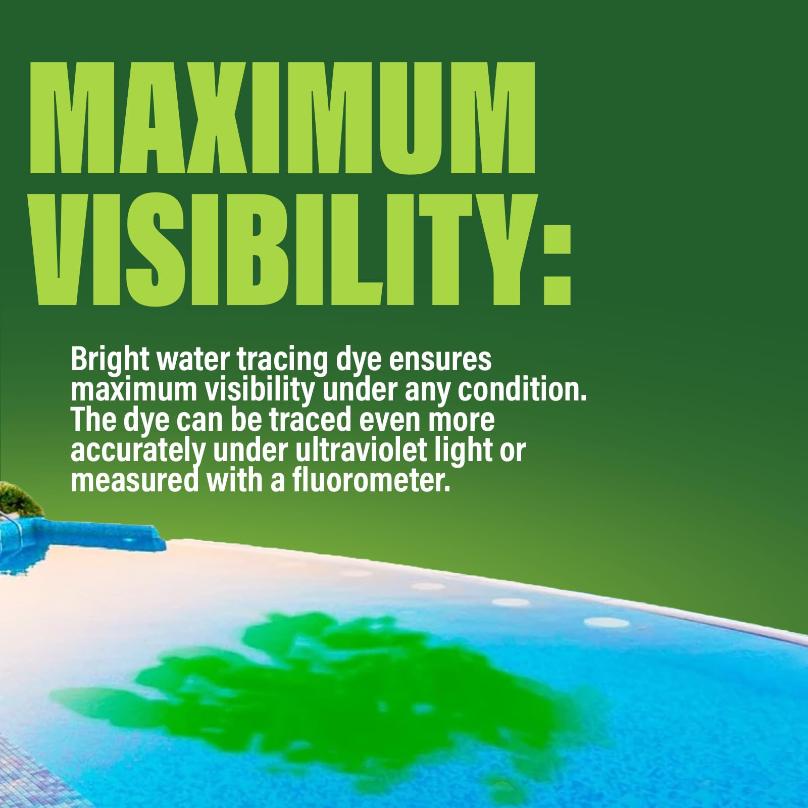 Green Water Tracing & Leak Detection Flourescent Dye - 1 Gallon