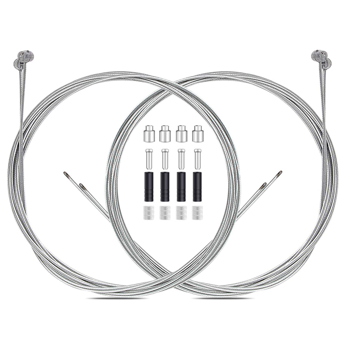 4PCS Premium Bike Brake Cable Set,Universal Standard Bicycle Brake Cable, Professional Bicycle Brake line For Front and Rear Mountain MTB or Road Bikes,include Free Cable Cap End Crimps accessories 2M