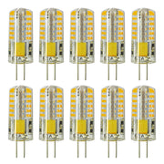 RAYHOO 10pcs G4 LED Bulbs JC Bi-Pin Base Light Bulbs 3W AC/DC 12V 20W-30W T3 Halogen Bulb Replacement Landscape Bulbs(Warm White 3000K)