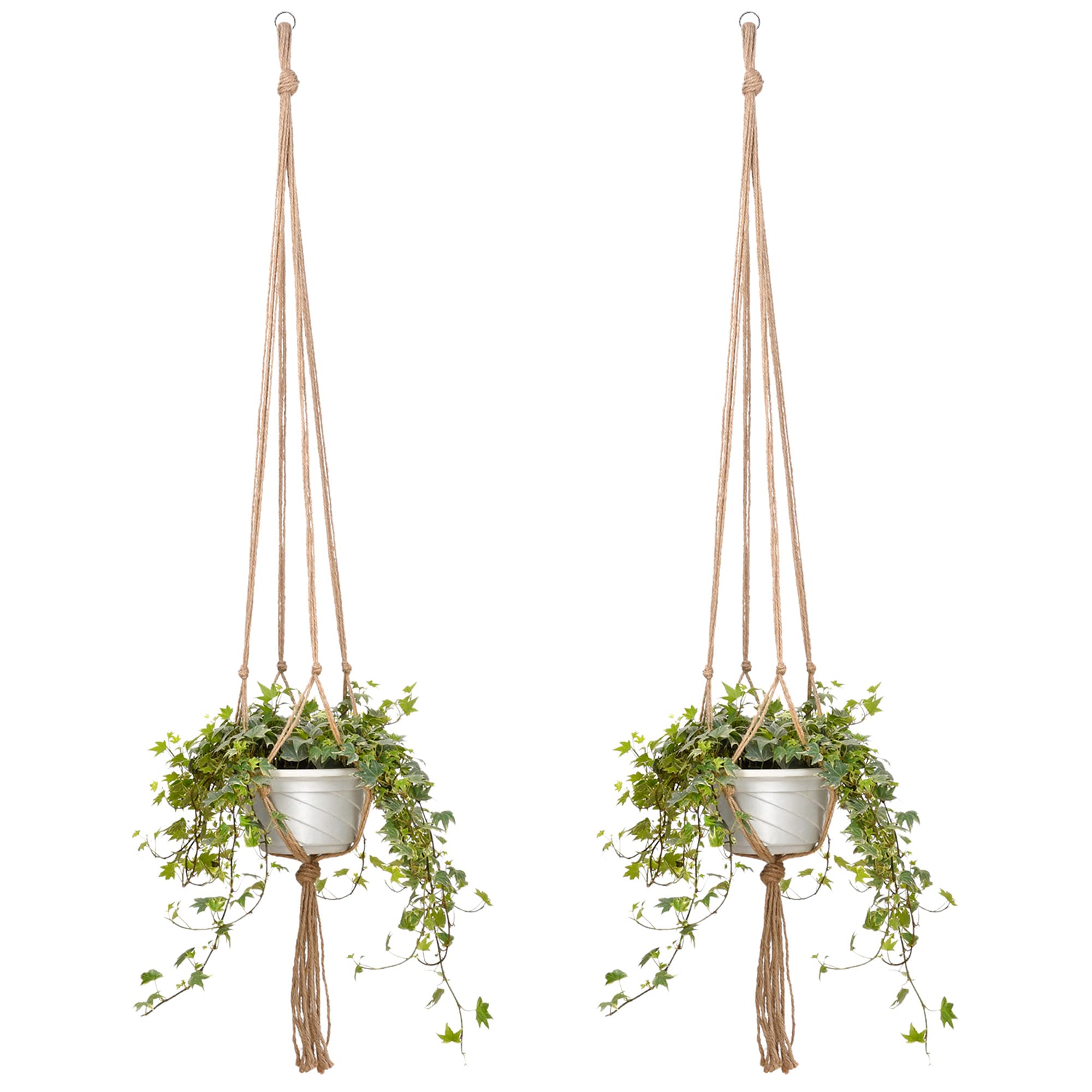 EBOOT 2 Pack 48 Inches Large Macrame Plant Hanger Rope to Hang Flower Pot Plant Holder for Indoor Outdoor Decorations, 4 Legs