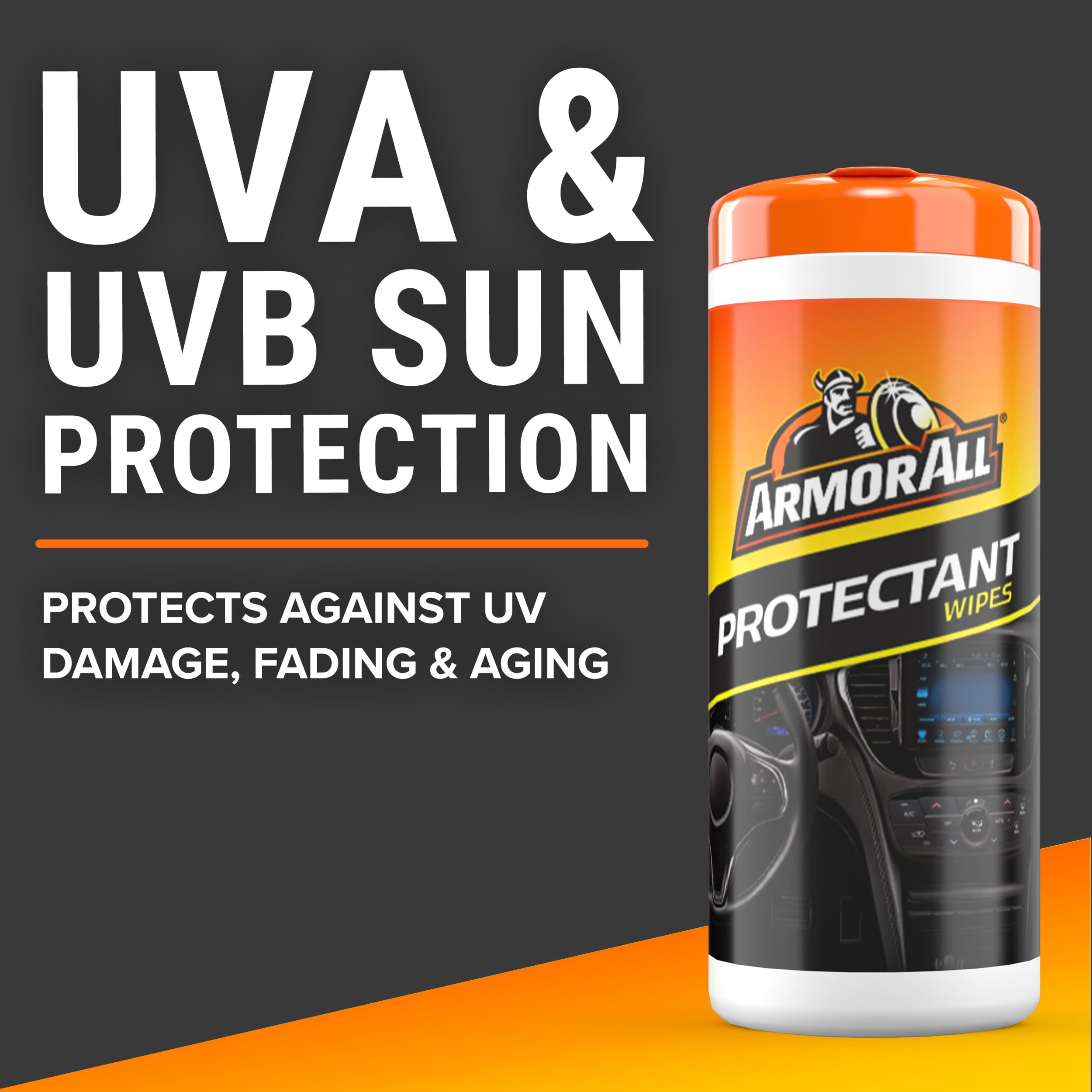Original Protectant Wipes by Armor All, Car Interior Cleaner Wipes with UV Protection to Fight Cracking & Fading, 30 Count