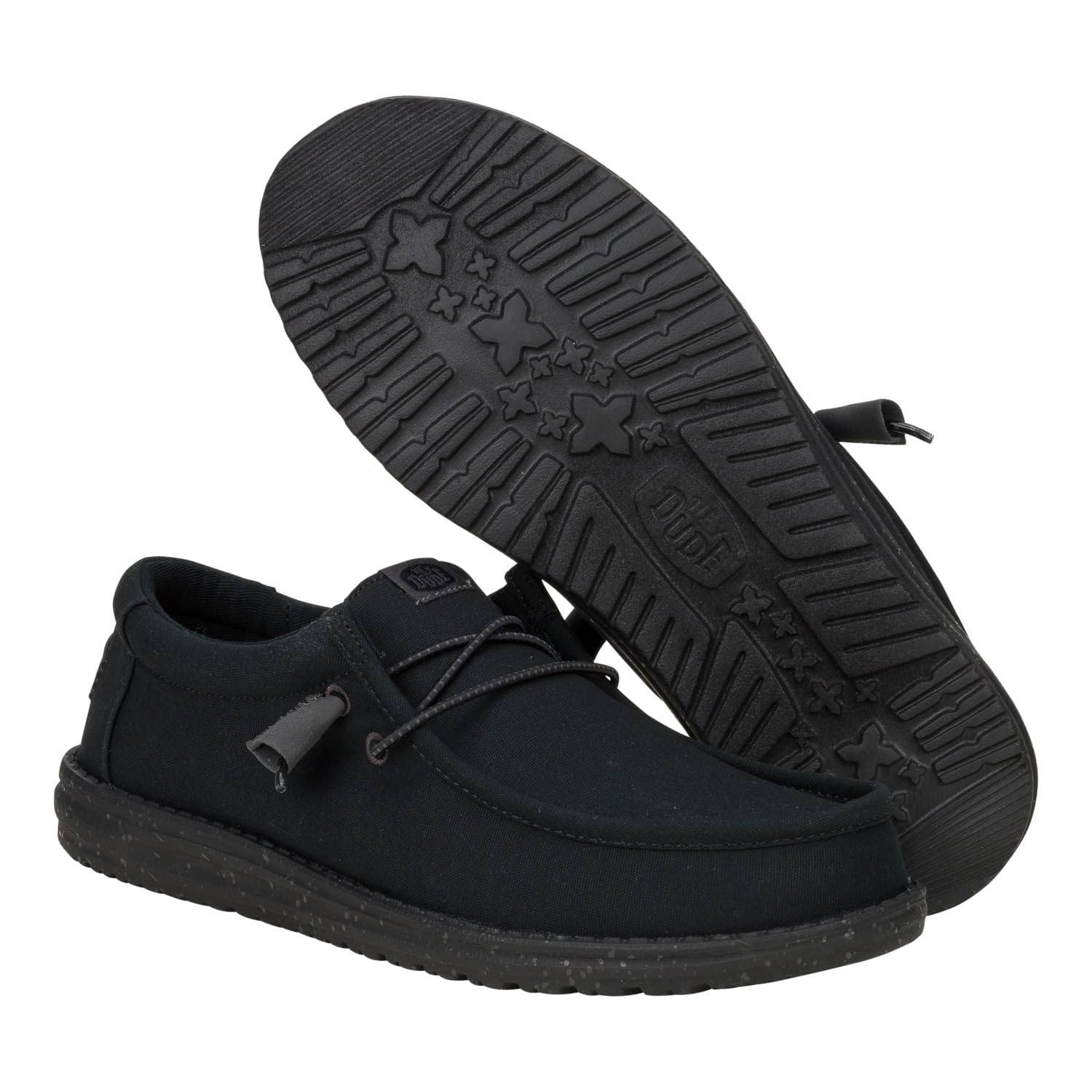 HEYDUDE Wally Canvas Mono Black/Clay Size 11, Men’s Shoes, Slip-on Loafers, Comfortable & Light-Weight