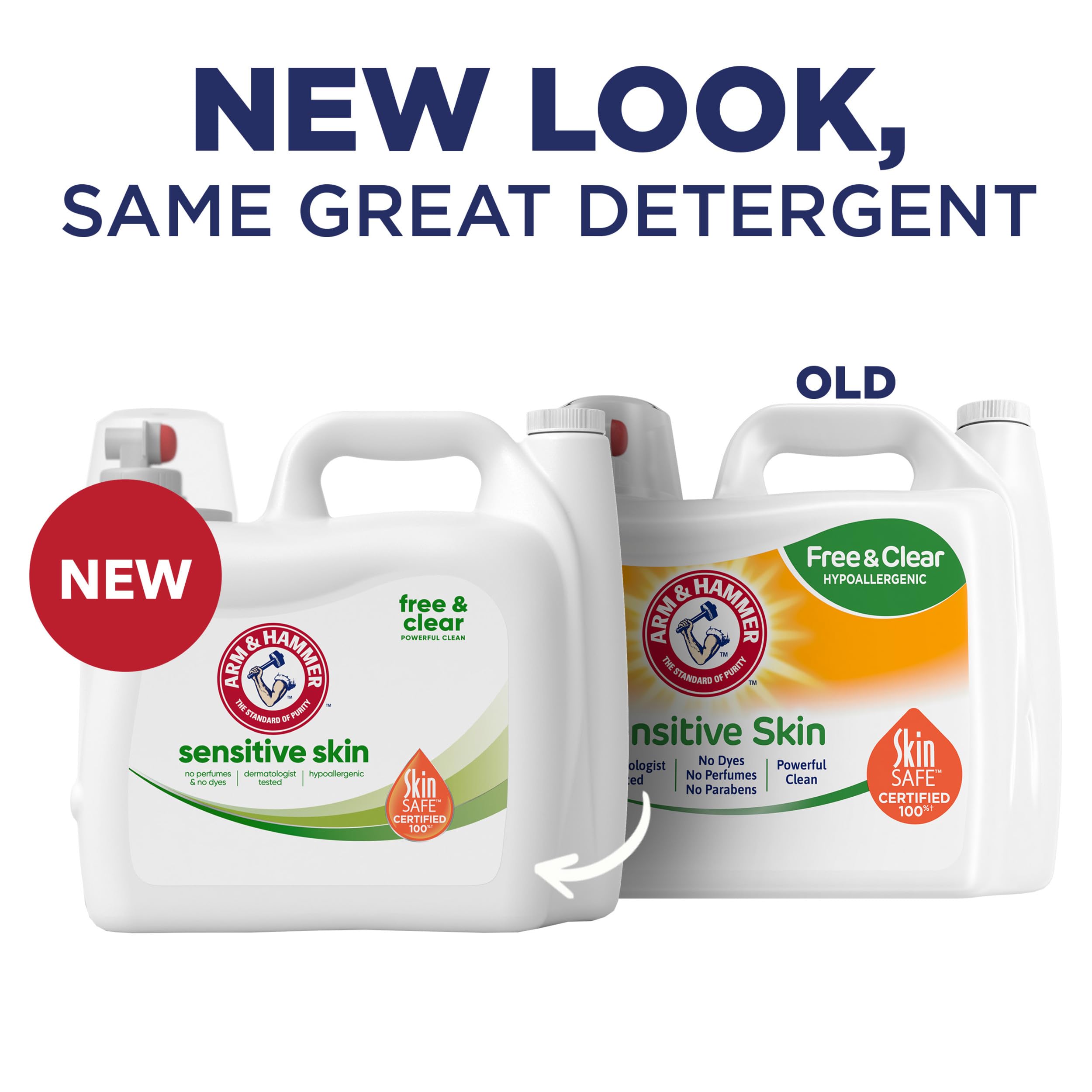 ARM & HAMMER Sensitive Skin Free Clear, 140 Loads Liquid Laundry Detergent, 140 Fl oz