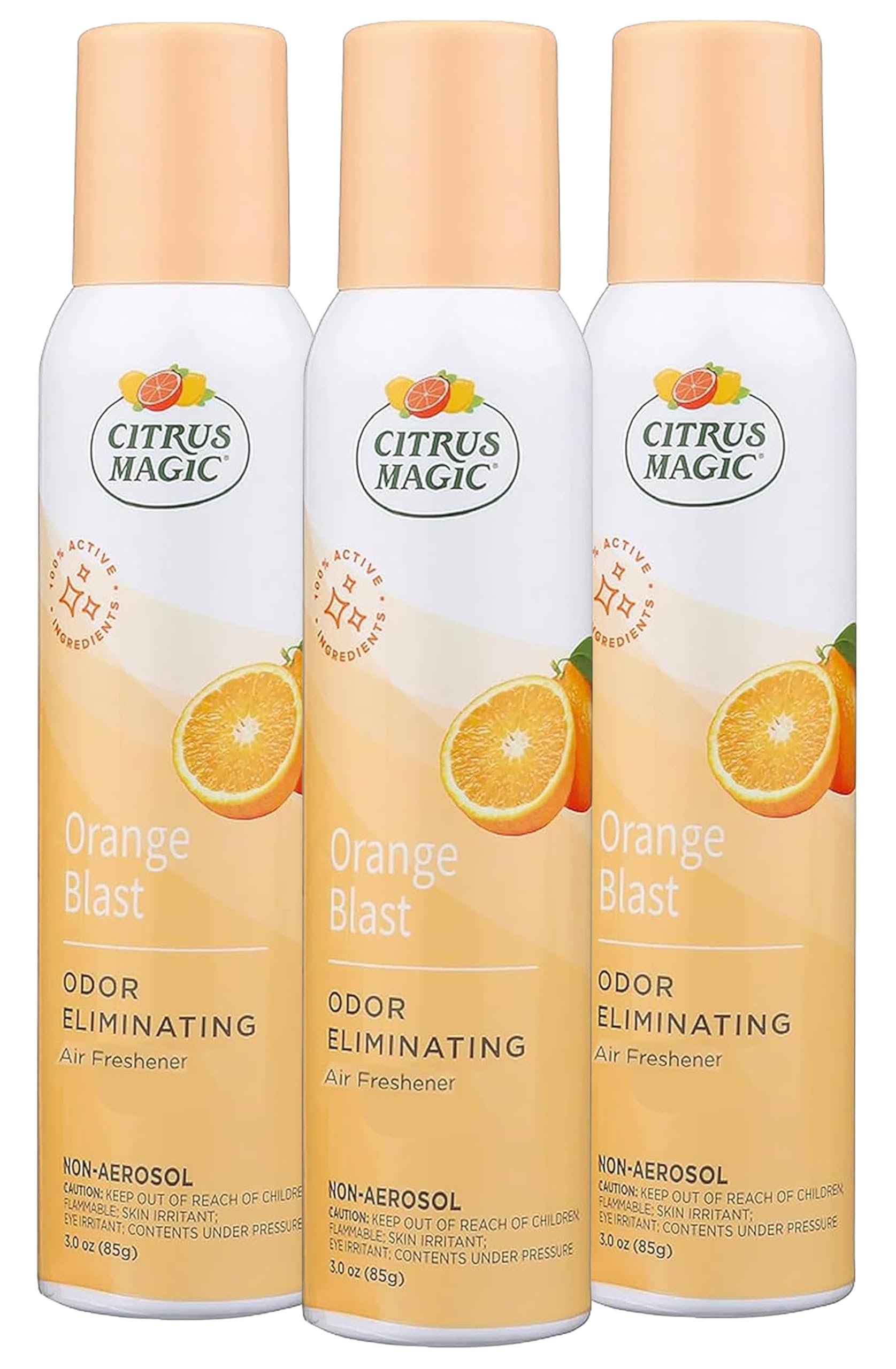 Citrus Magic Geruchsentferner Lufterfrischer Spray für Zuhause, Orange Blast, 3 Unzen, 3er-Pack
