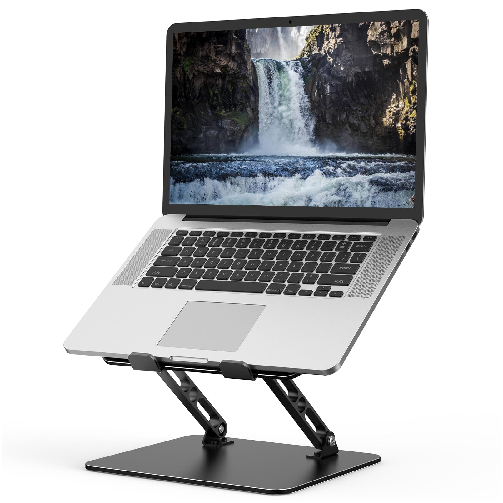 Gogoonike Verstellbarer Laptopständer für den Schreibtisch, faltbarer Laptop-Erhöher aus Metall, tragbarer Desktop-Buchständer, belüfteter Kühlständer für Computer-Notebook, kompatibel mit 10-15,6 Zoll Laptops