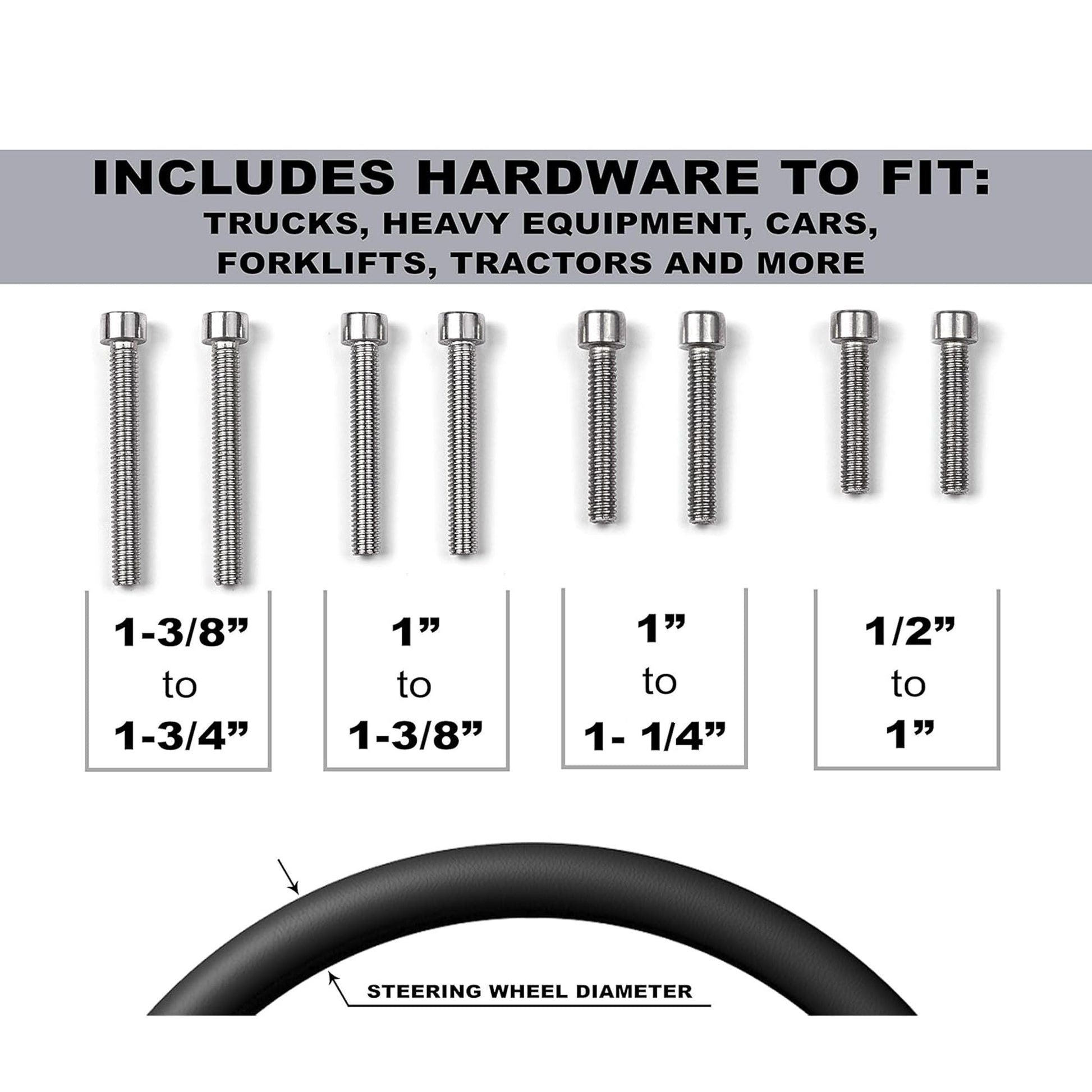 Deluxe Steering Wheel Power Handle Spinner Knob - Universal Steering Wheel Fit for Cars, Trucks, Tractors, Mowers, Forklifts, etc